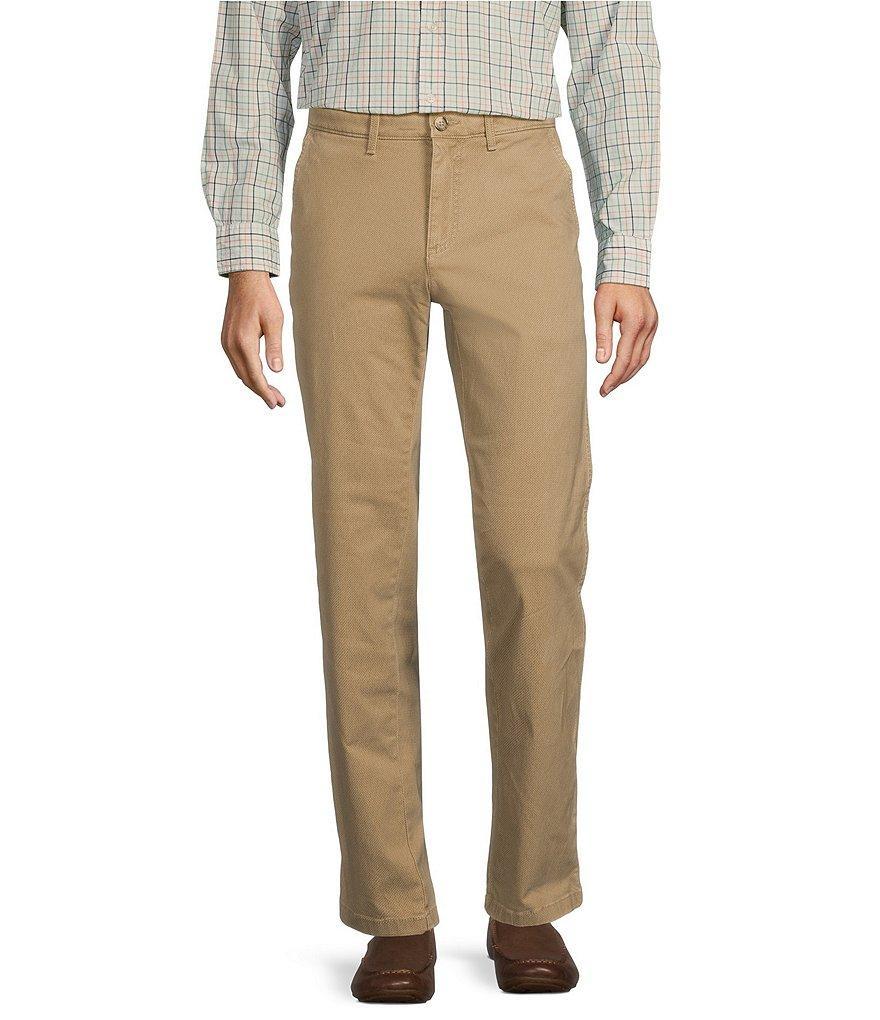 Roundtree & Yorke Straight Fit Flat Front Texture Chino Pants Product Image