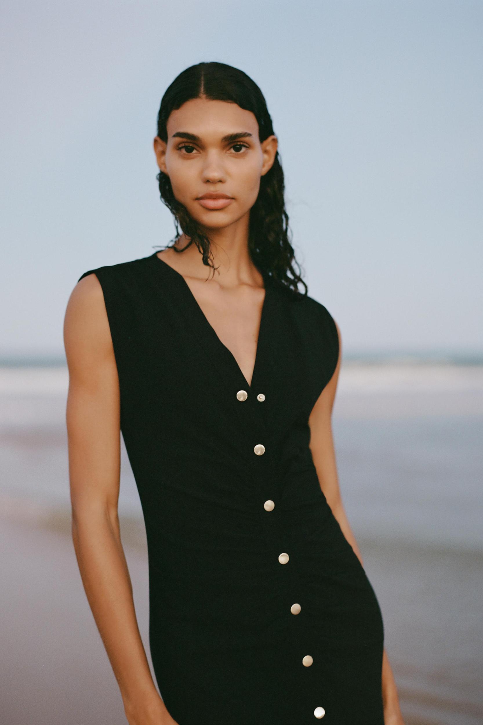 RUCHED MIDI DRESS Product Image