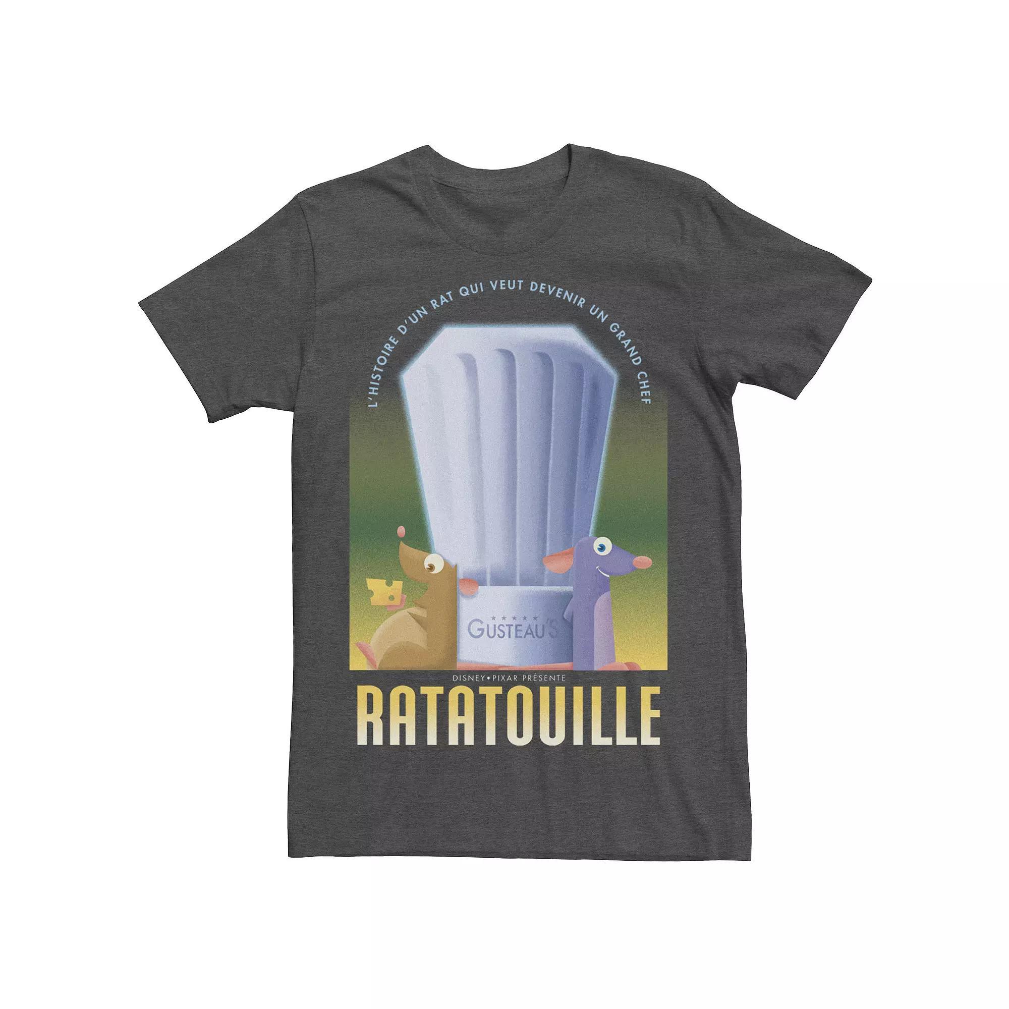 Disney / Pixars Ratatouille Remy & Emile Mens Gusteaus Poster Tee Grey Heather Product Image