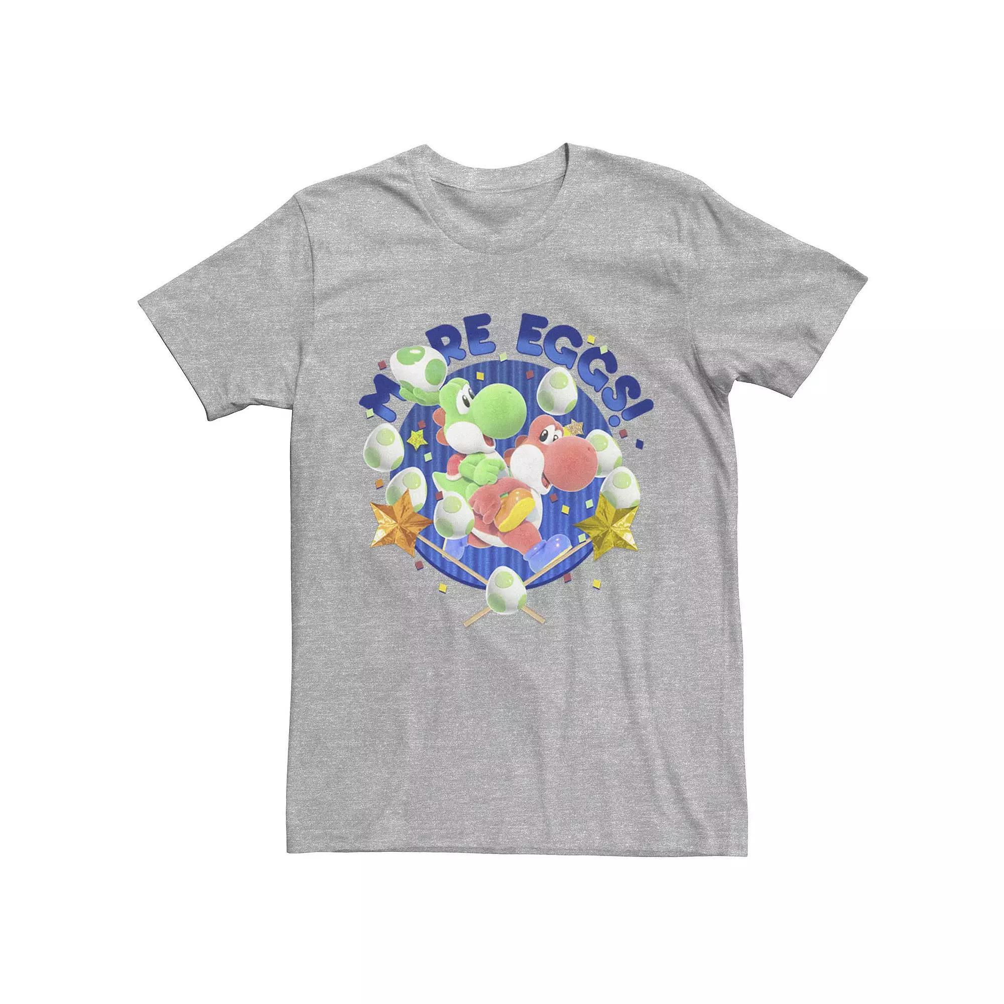 Men's Nintendo Yoshi And Birdo More Eggs Tee, Size: 3XL, Athletic Grey Product Image