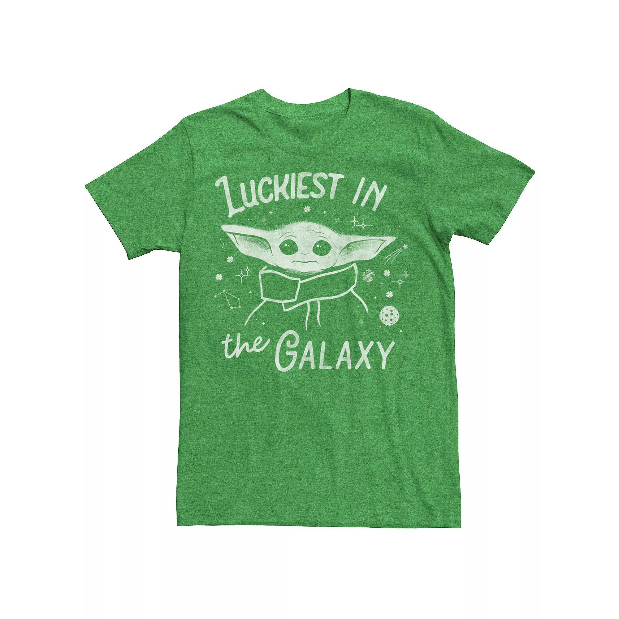 Men's Star Wars The Mandalorian The Child Luckiest In The Galaxy Tee, Size: XL, Kelly Grey Product Image
