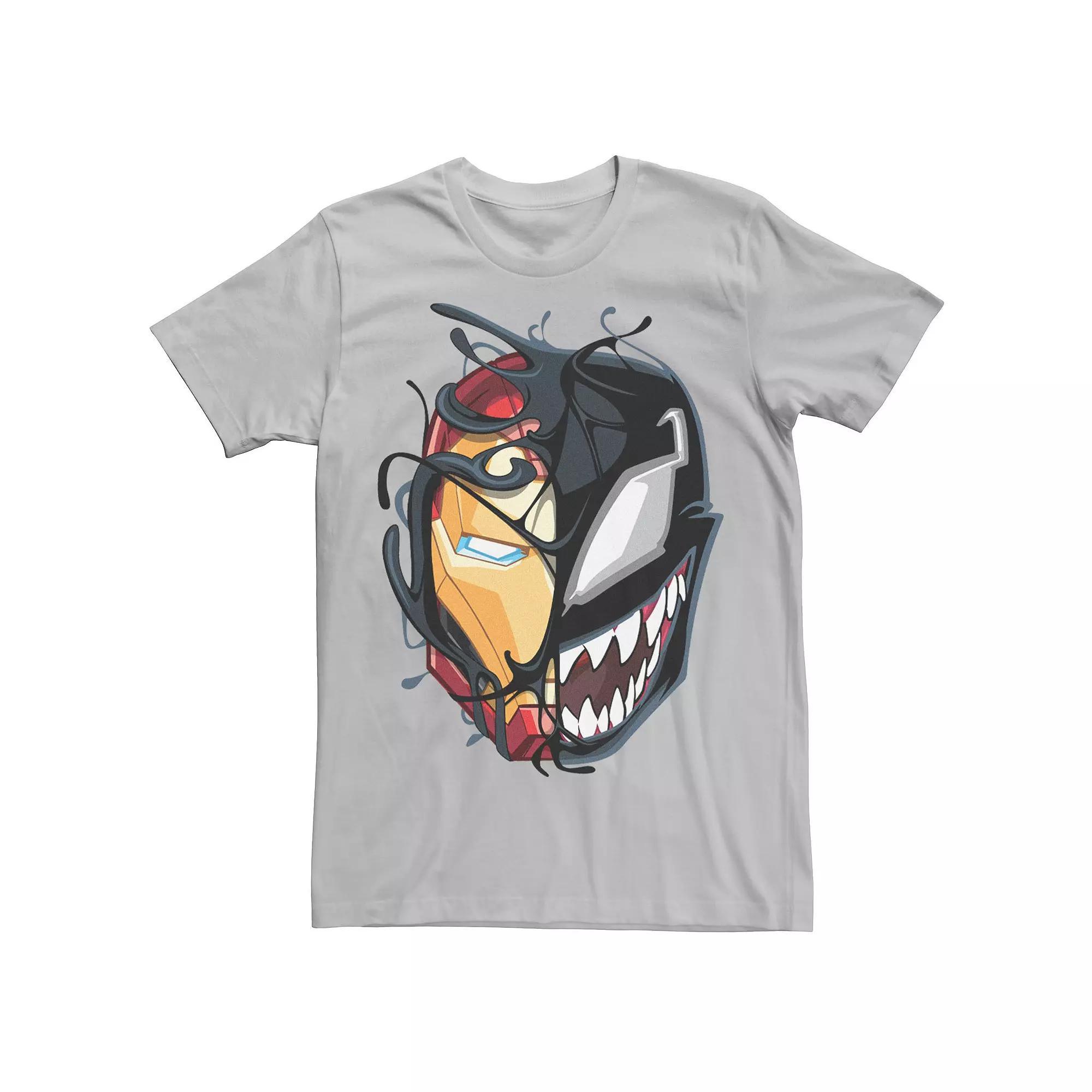 Men's Marvel Iron Man Venom Split Face Tee, Size: XXL, Silver Product Image