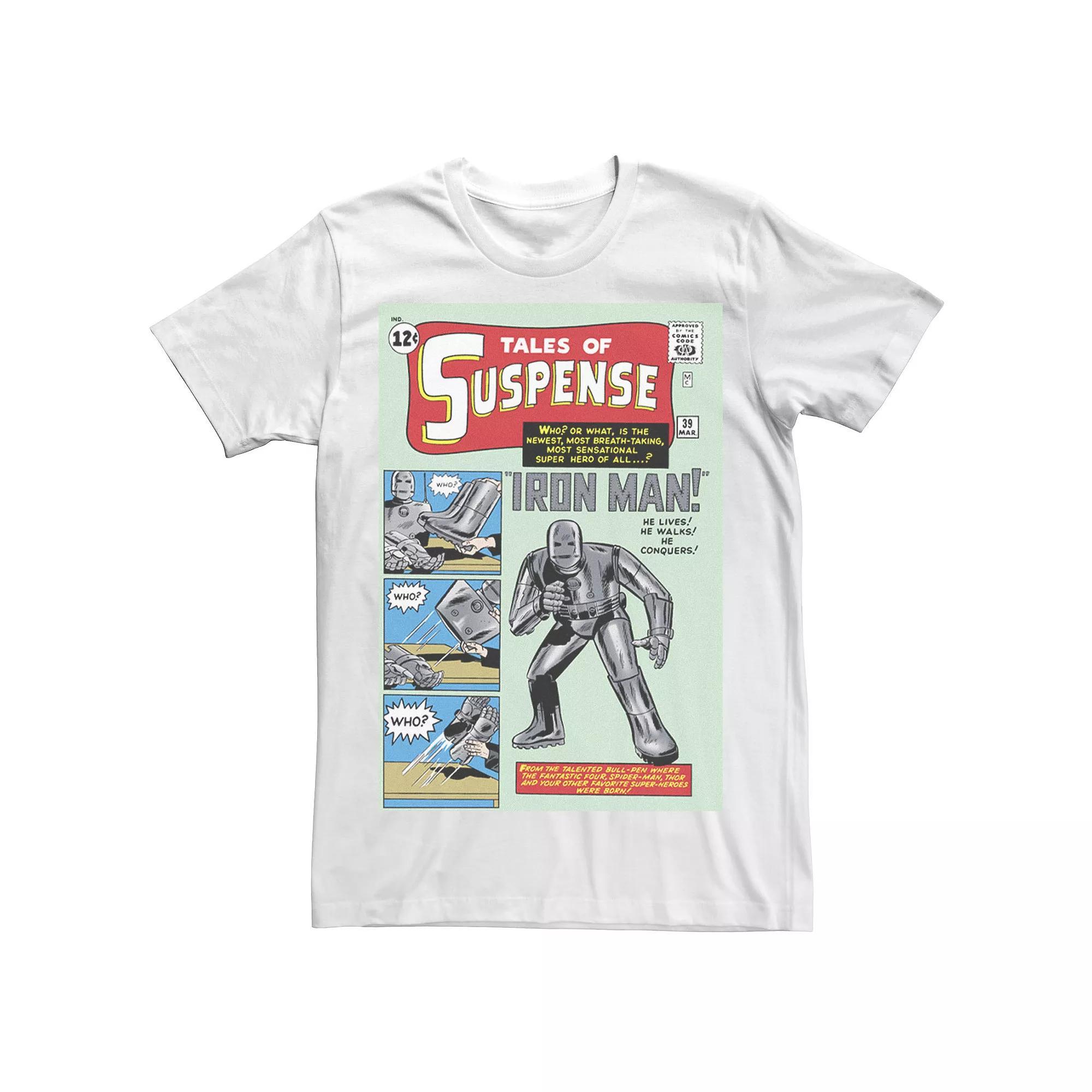 Men's Marvel Avengers Iron Man Classic Suspense Comic Cover Graphic Tee, Size: 3XL, White Product Image