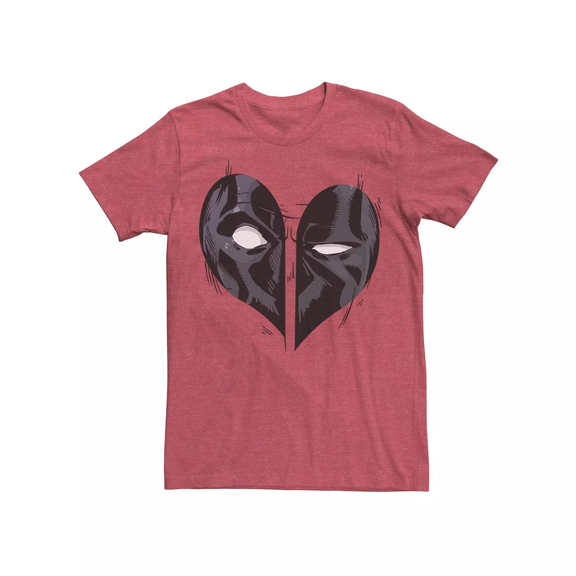 Men's Marvel Deadpool Heart  Valentine's Tee, Size: Small, Red Grey Product Image