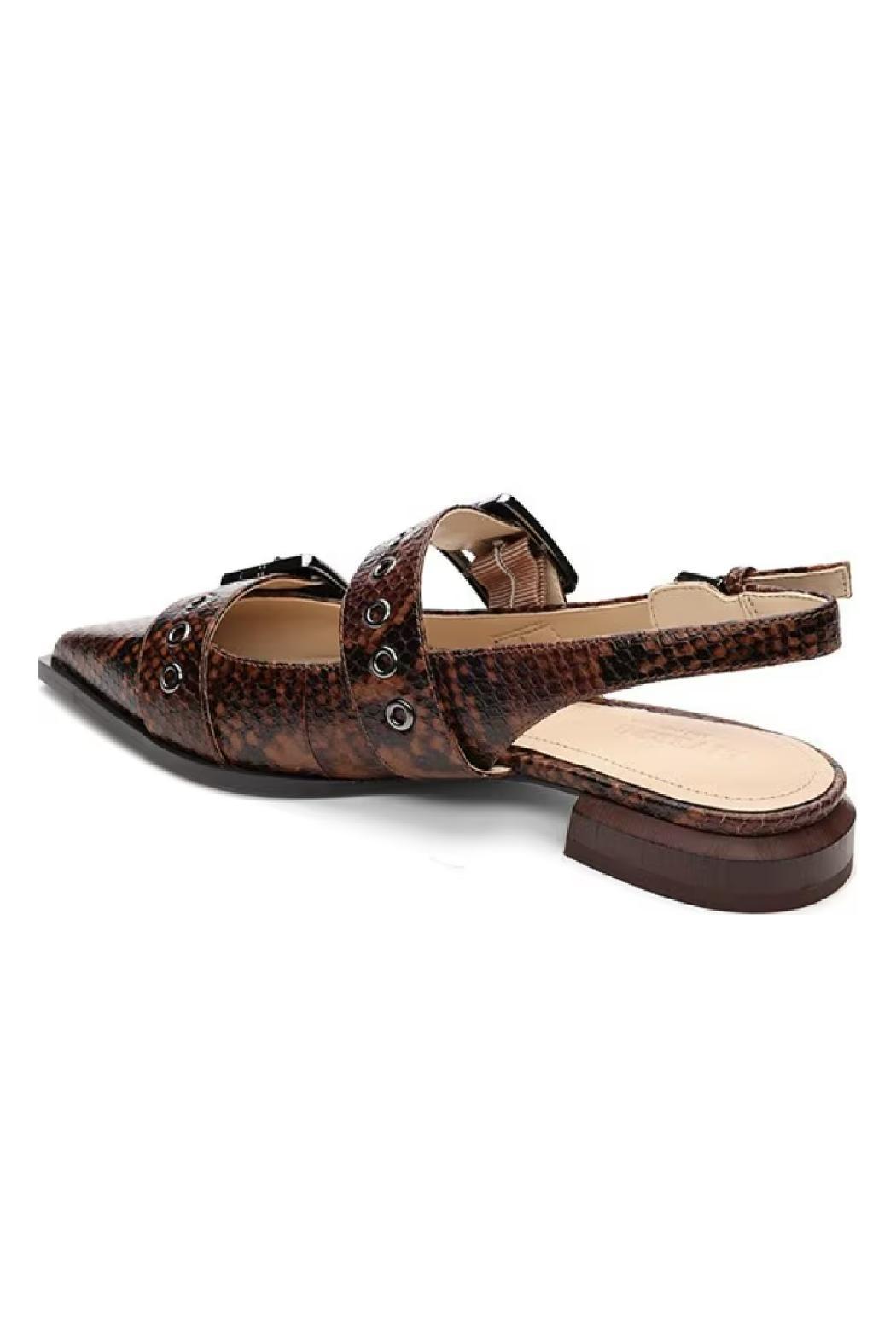 Villa Snake Embossed Leather Slingback Product Image