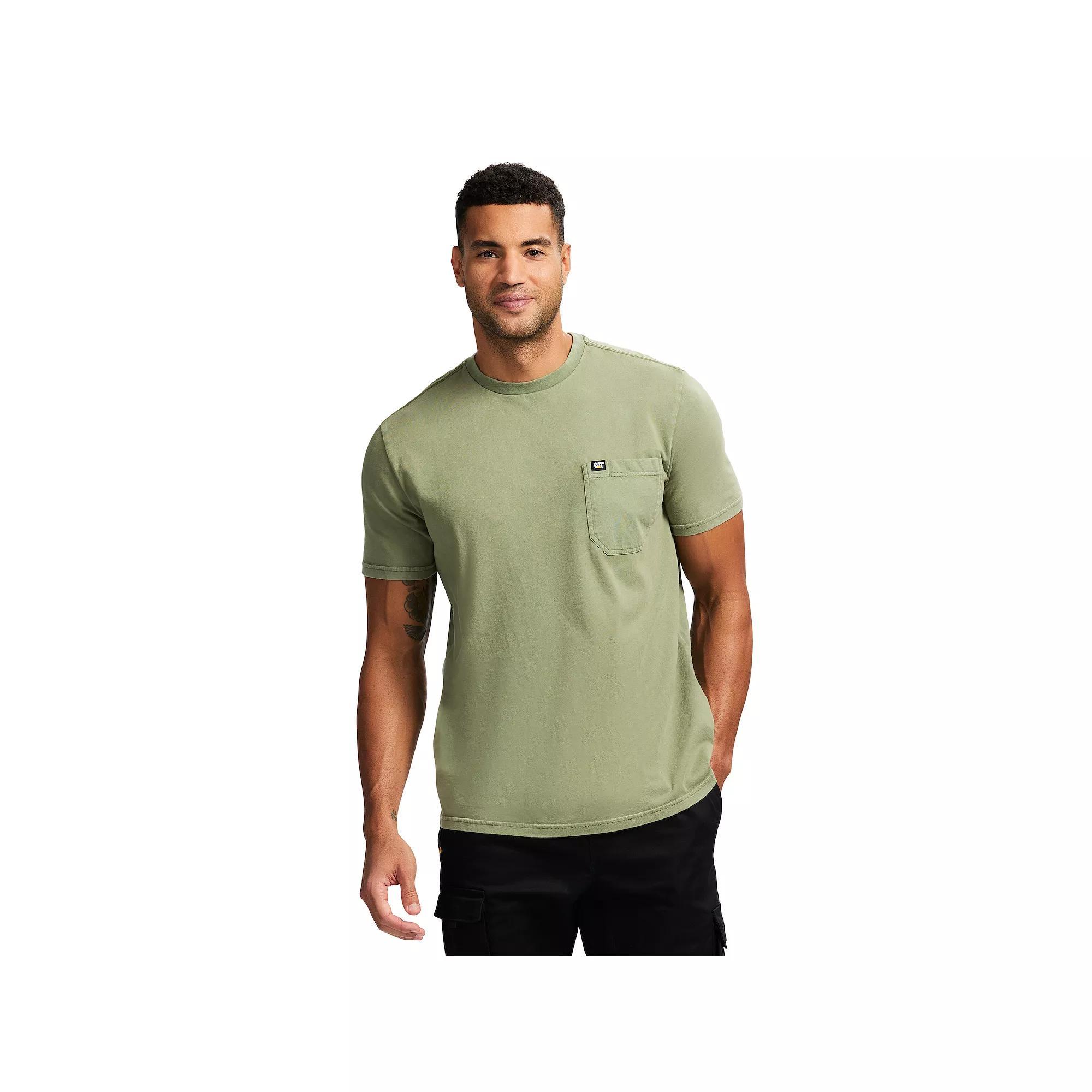 Men's Caterpillar Short Sleeve CAT Logo Pocket Tee, Size: Medium, Dusty Green Product Image