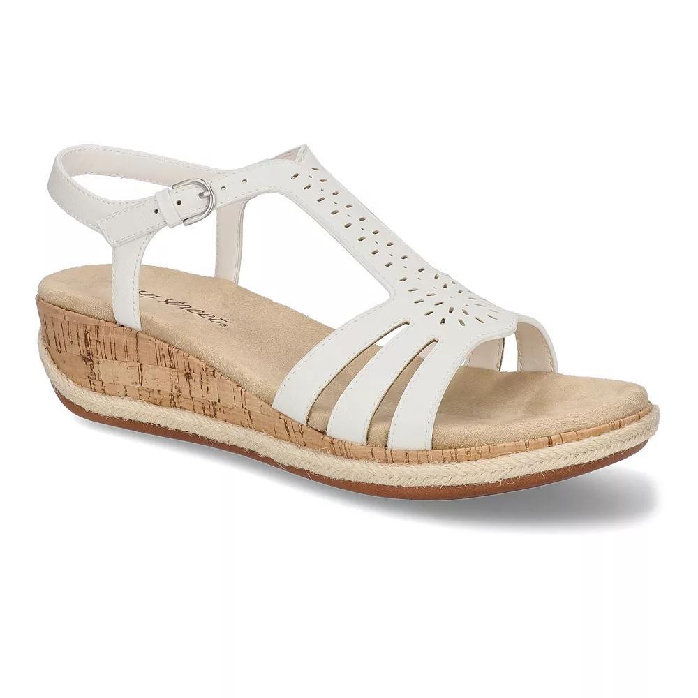 Easy Street Dorinda Women's Wedge Sandals, Size: 8, White Product Image