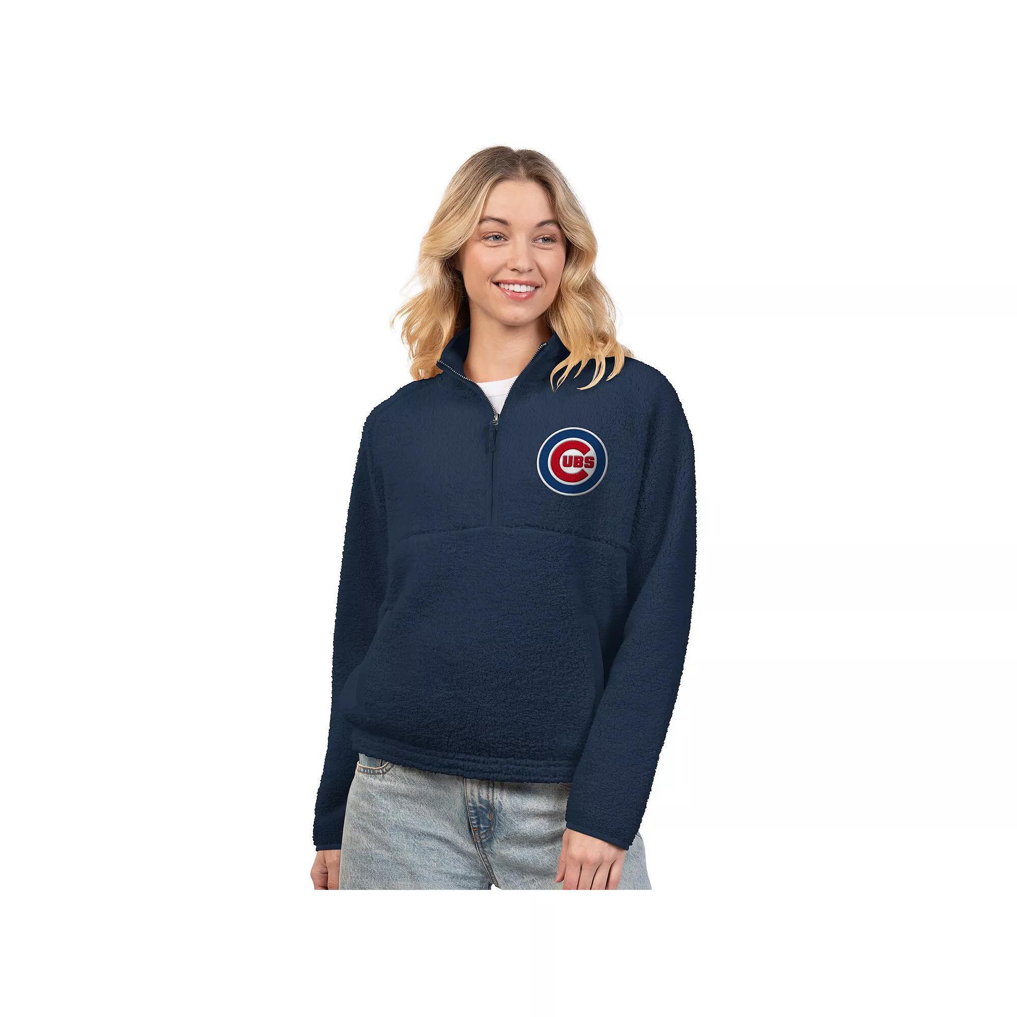 Women's G-III 4Her by Carl Banks  Navy New York Yankees Everst Sherpa Half-Zip Pullover, Size: Medium, Blue Product Image