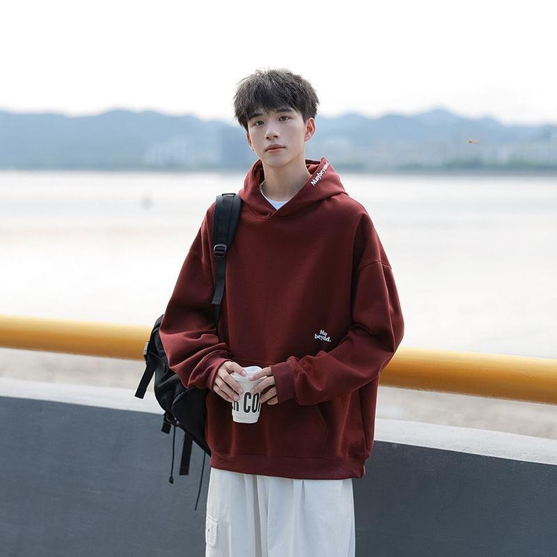 Drop Shoulder Lettering Oversized Hoodie Product Image
