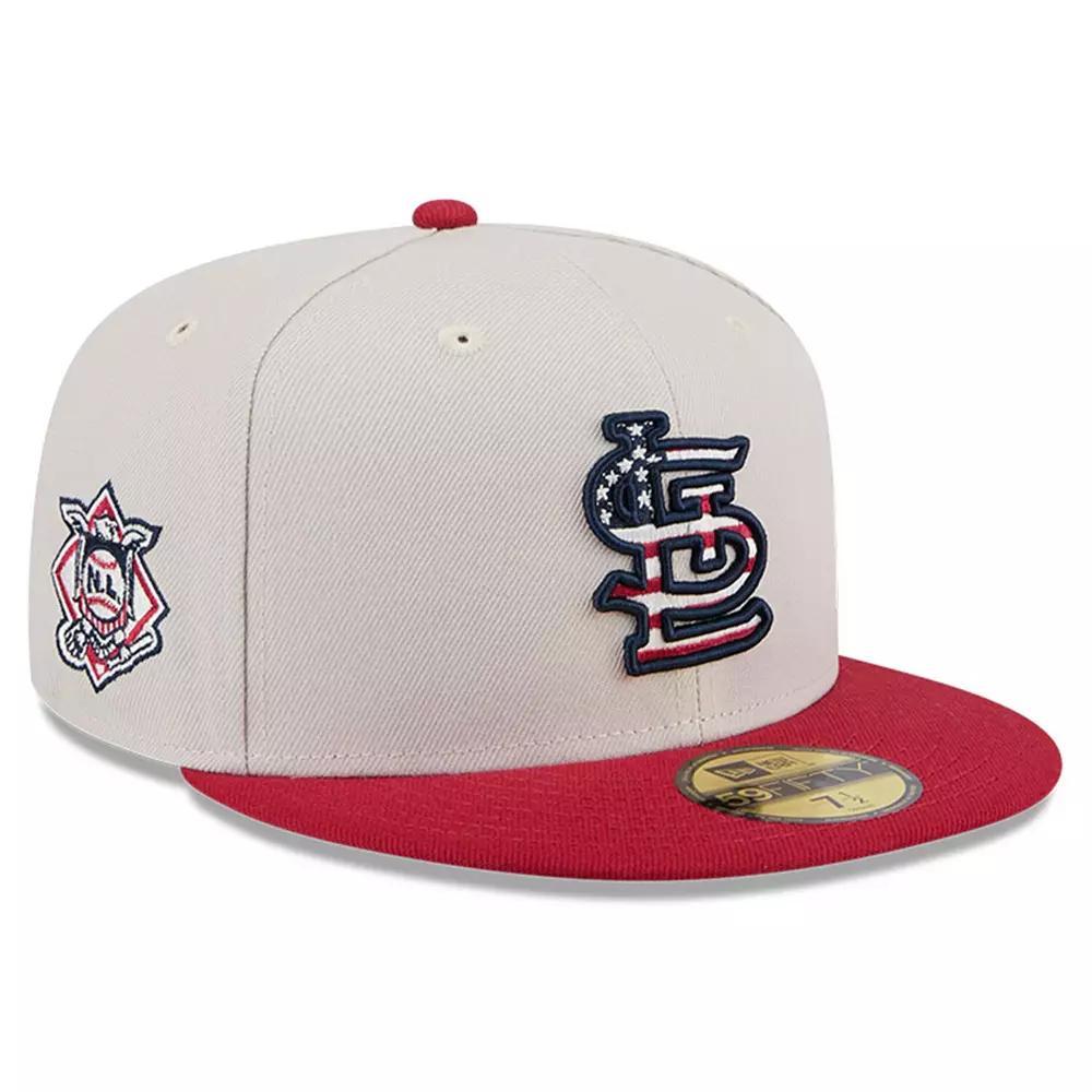 Men's New Era  Khaki/Red St. Louis Cardinals 2024 Fourth of July 59FIFTY Fitted Hat, Size: 7, Beig K Product Image