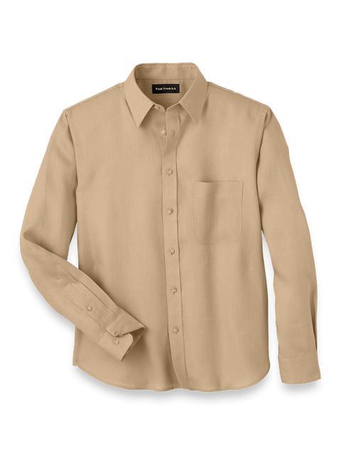 Linen Solid Casual Shirt - Coral Product Image