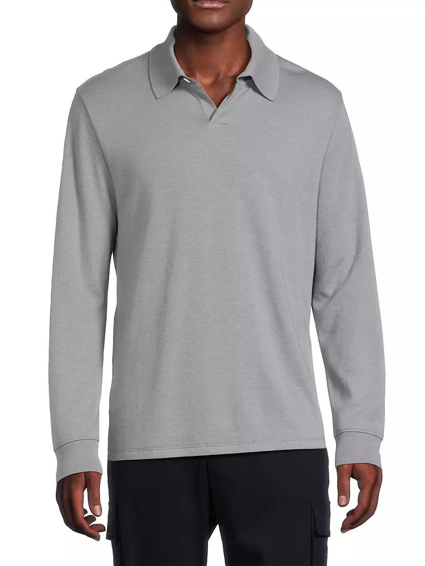 Double-Face Long-Sleeve Polo Shirt Product Image