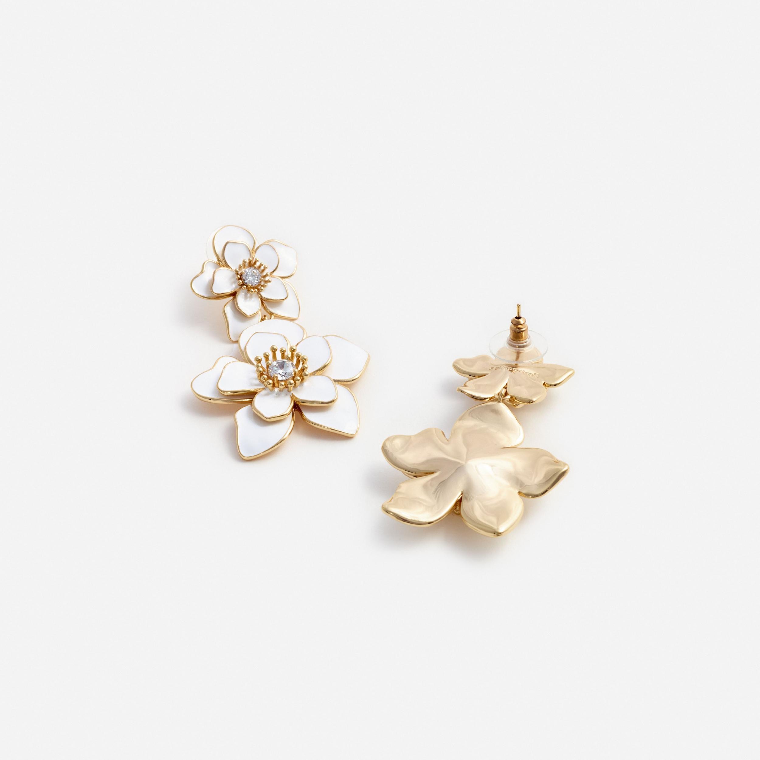 Enamel Flower Tiered Earrings Product Image