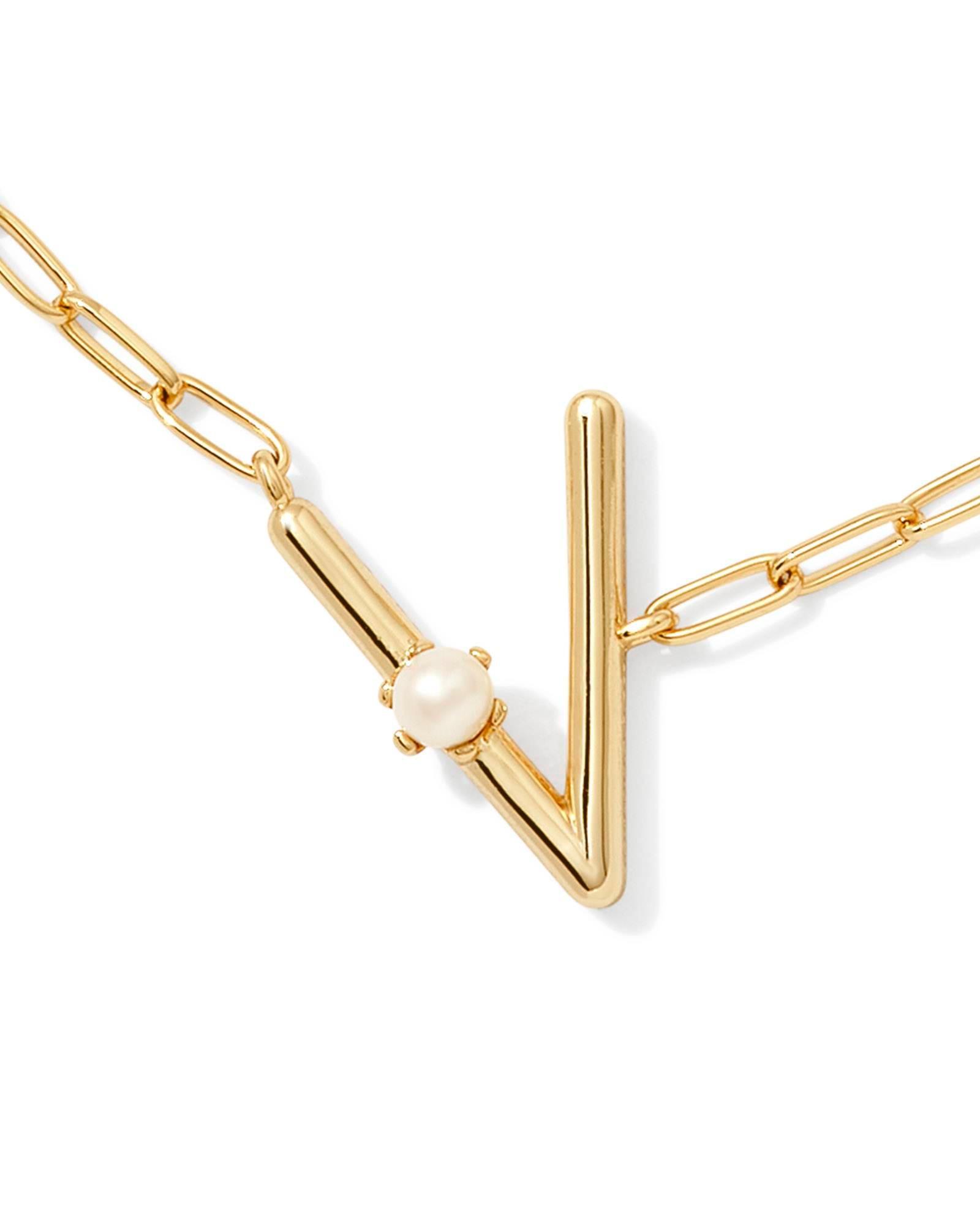 Pearl Silver Letter X Short Pendant Necklace in Freshwater Cultured Pearl Product Image