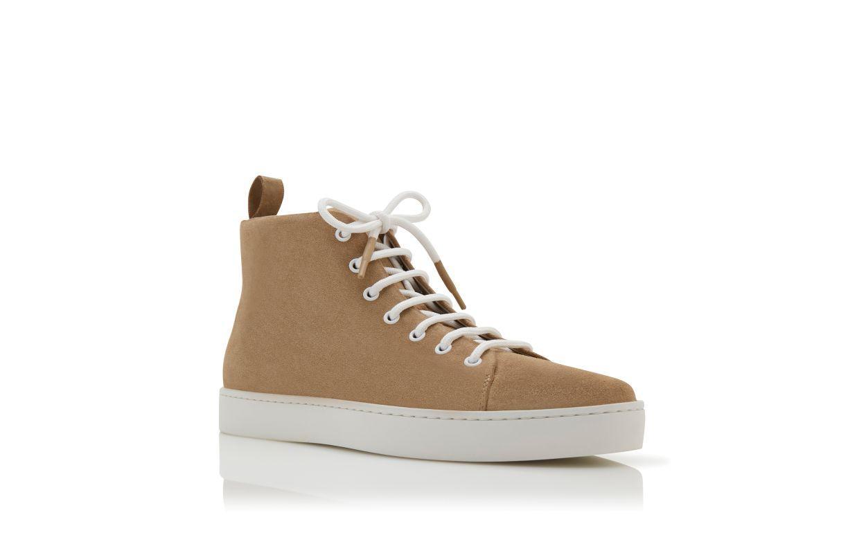 SEMANADOHI Light Brown Suede Lace Up Sneakers Product Image