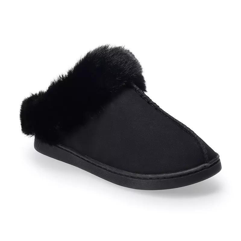 LC Lauren Conrad Allis Faux Fur Cuff Clog Women's Slippers, Size: Medium, Black Product Image