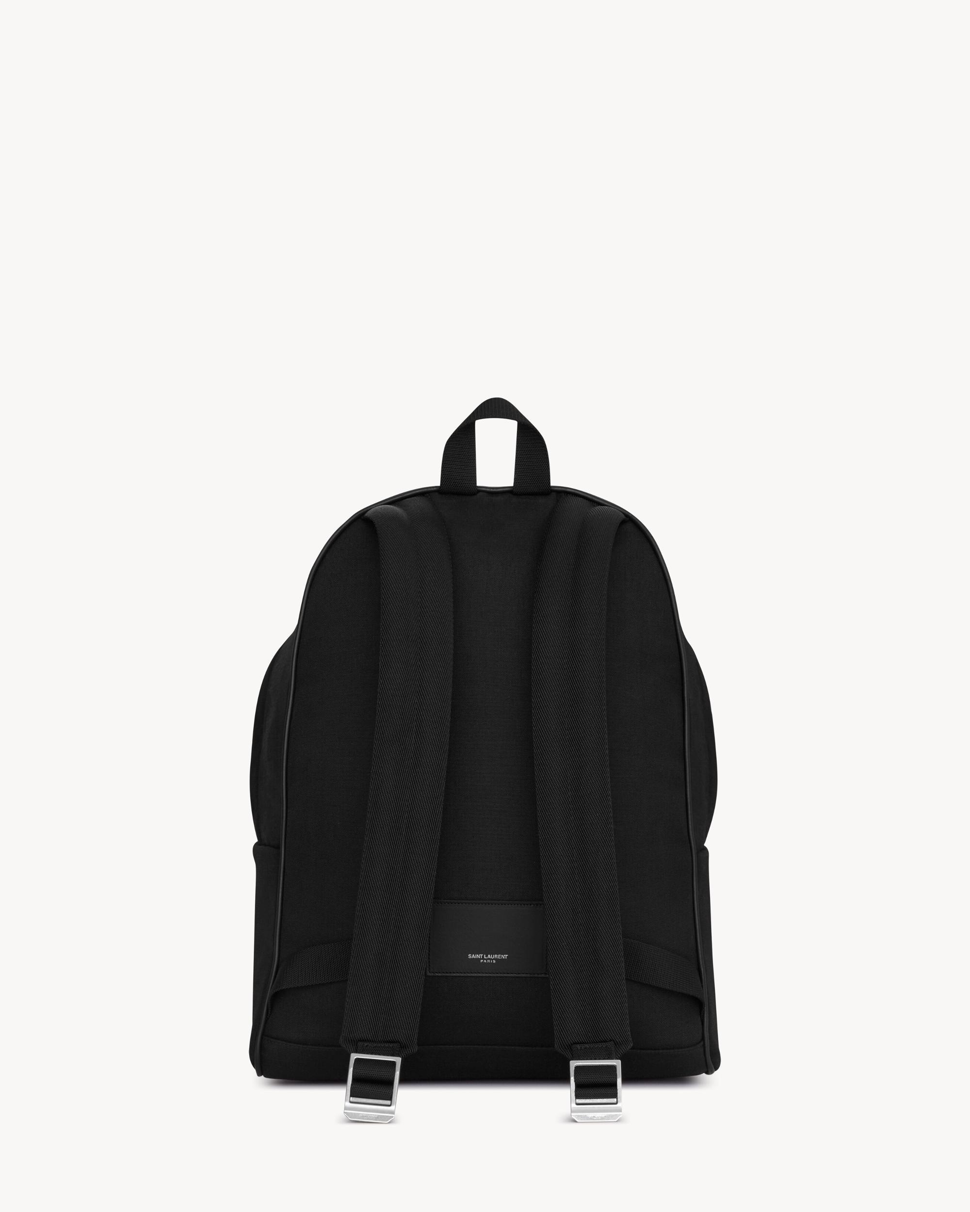 city backpack in canvas, nylon and leather Product Image
