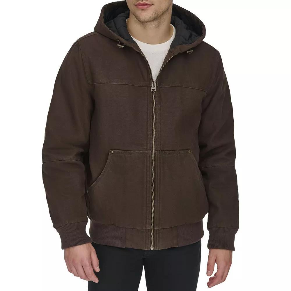 Mens Levis Cotton Hooded Workwear Bomber Jacket Green Product Image