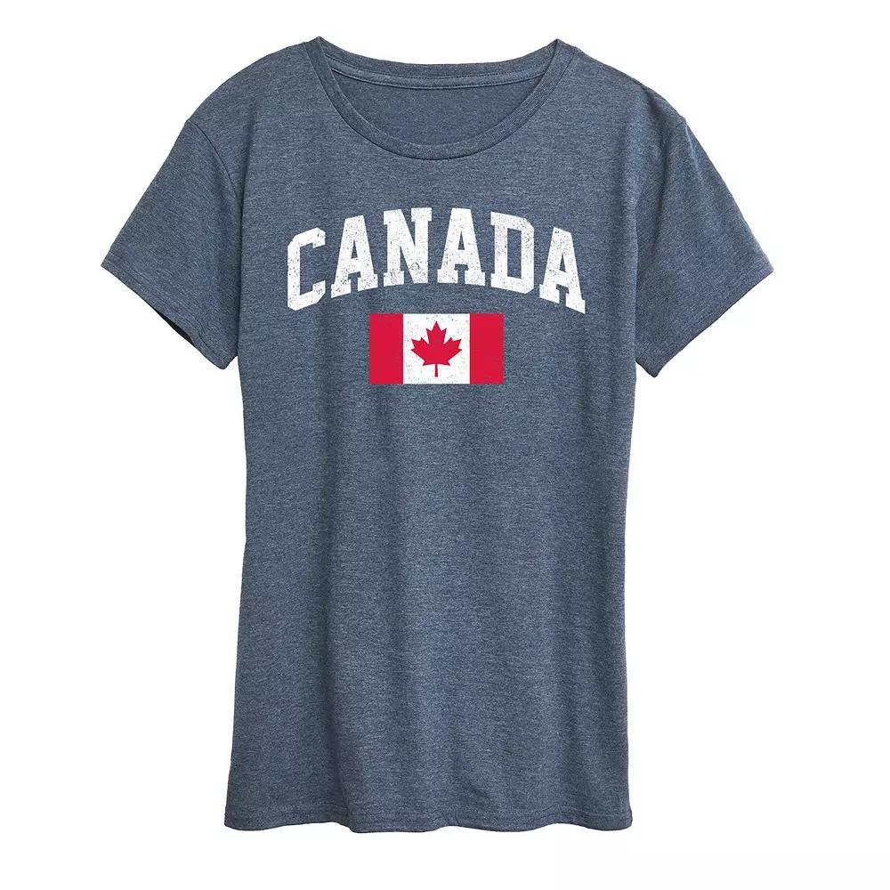 Women's Canada Flag Graphic Tee, Size: Small, Blue Product Image