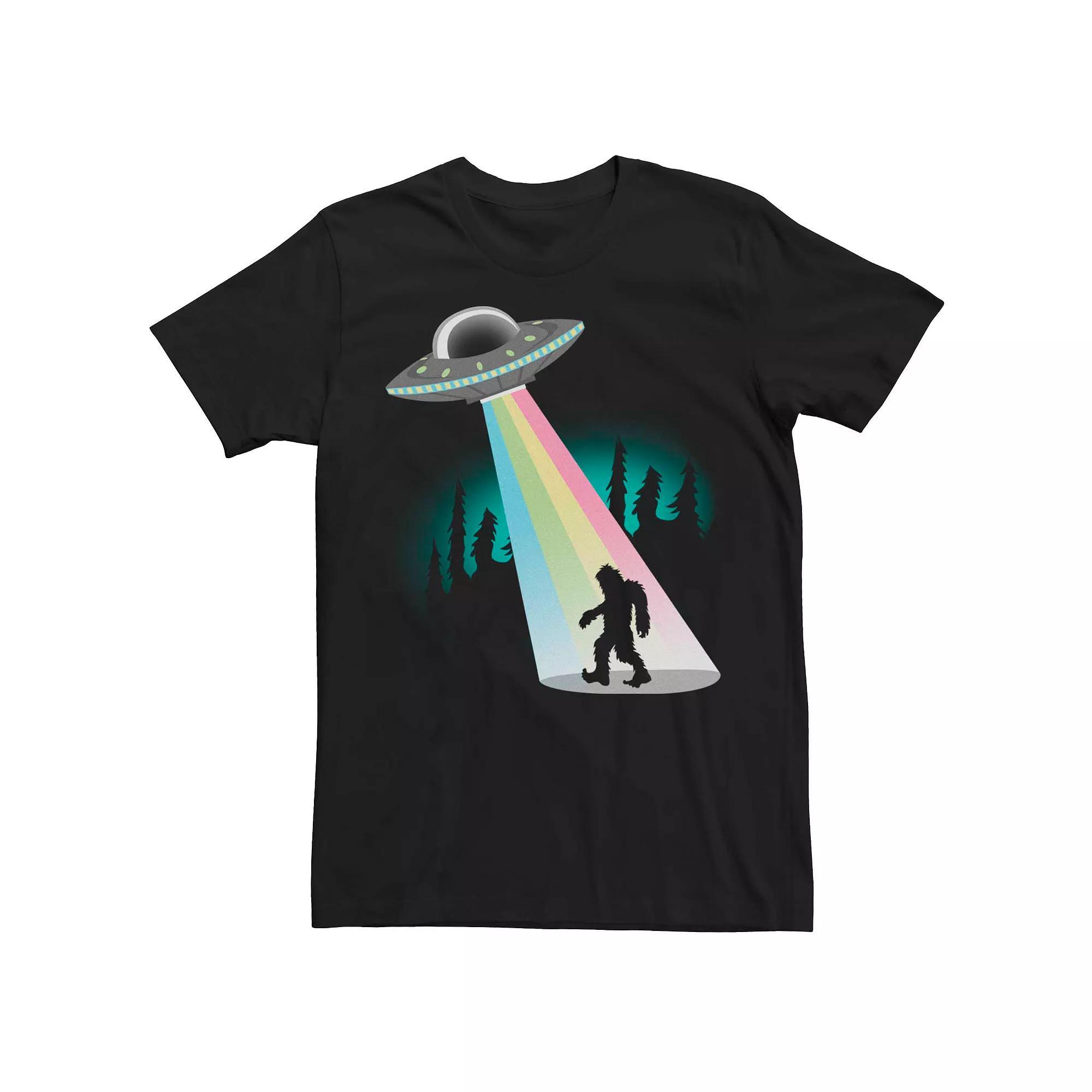 Men's UFO Rainbow Sasquatch Graphic Tee, Size: XXL, Black Product Image