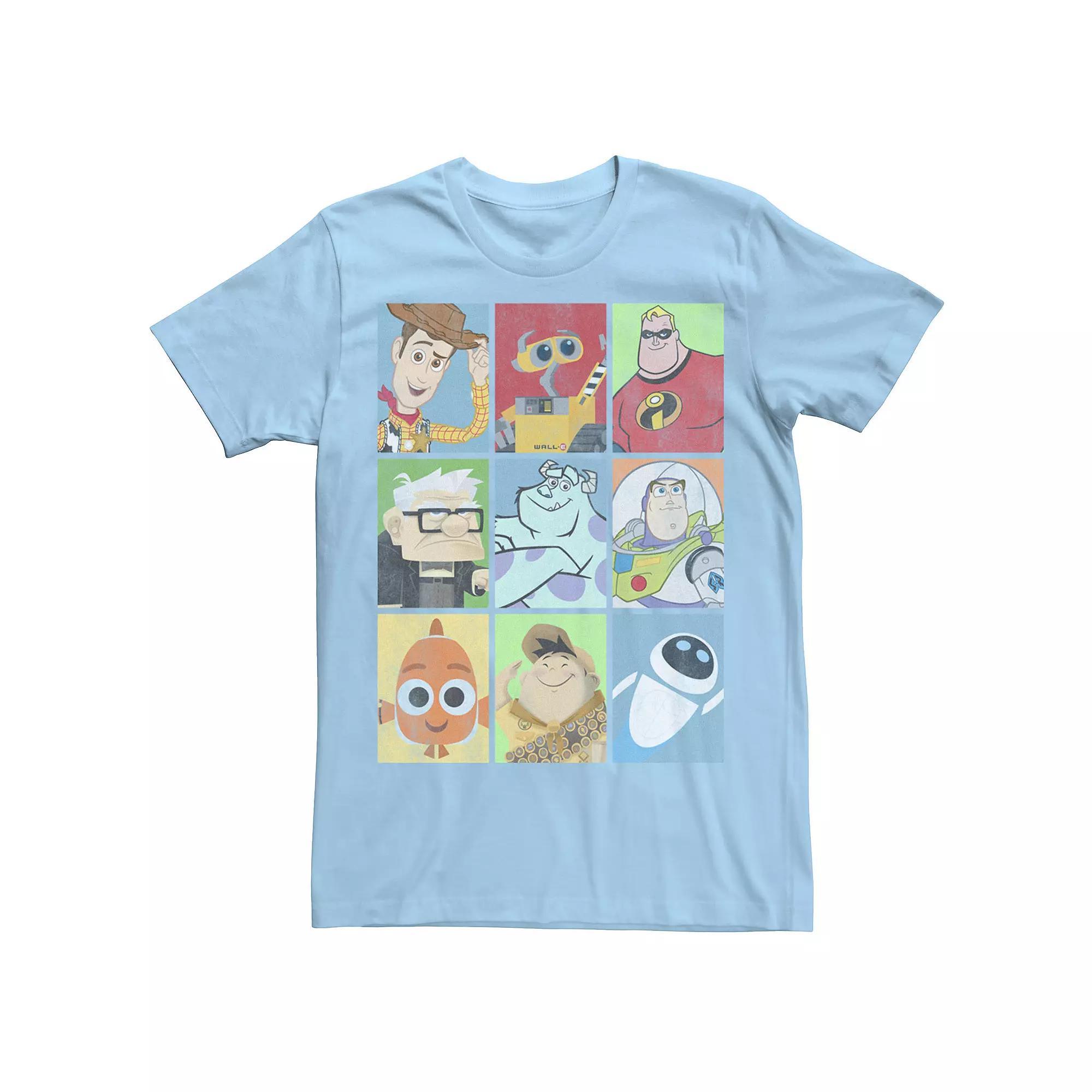 Disney / Pixar Men's Epic Boxed Up Line Up Character Tee, Size: XXL, Light Blue Product Image