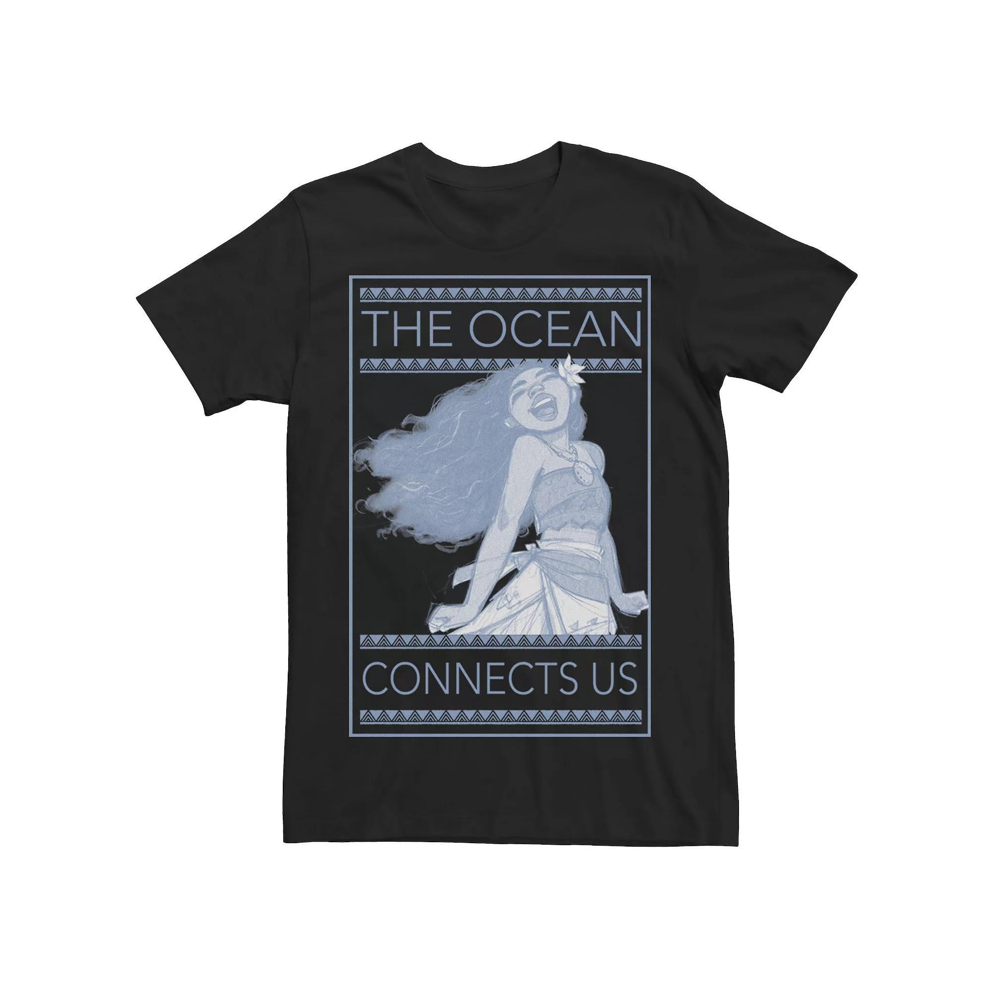 Disney's Moana Men's The Ocean Connects Us Box Tee, Size: Large, Black Product Image
