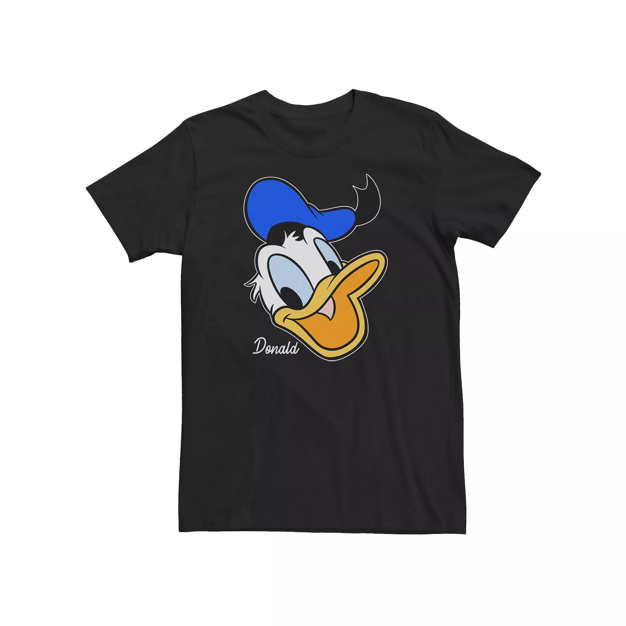 Big & Tall Disney Donald Duck Smiling Face Portrait Tee, Men's, Size: XXL Tall, Black Product Image