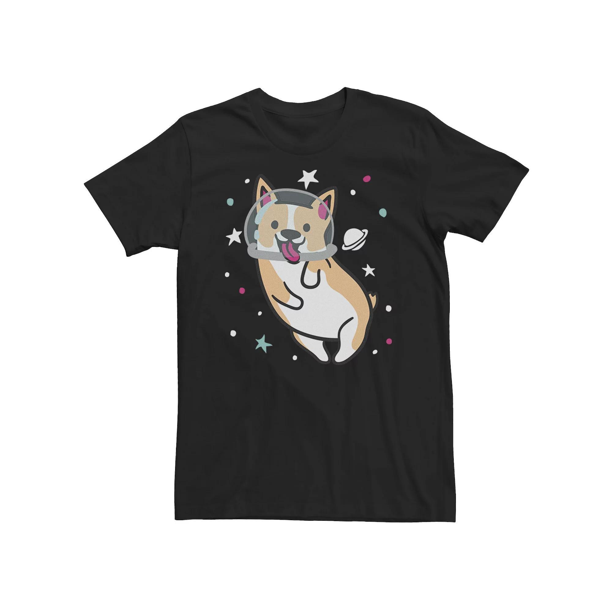 Men's Space Corgi Graphic Tee, Size: XL, Black Product Image