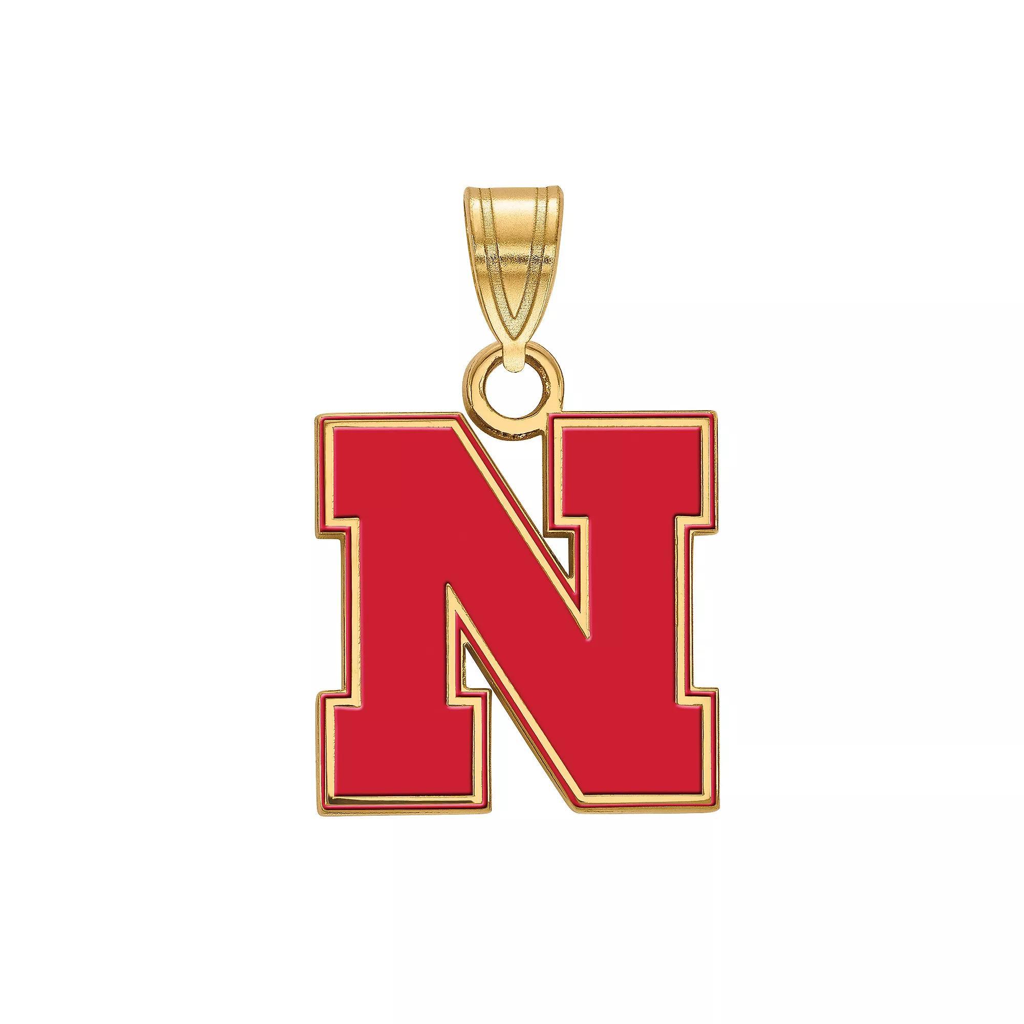 LogoArt 14K Gold Over Silver Nebraska Cornhuskers Pendant, Womens 14k Gold Plated Product Image