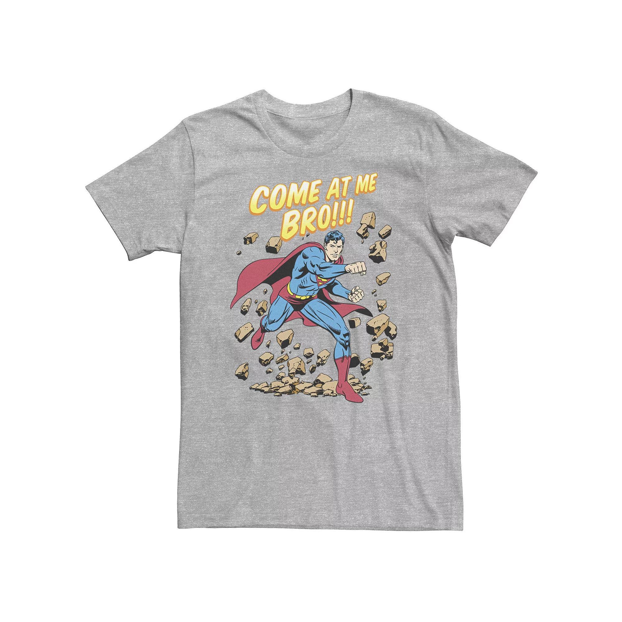 Big & Tall DC Comics Superman Come At Me Bro Text Poster Tee, Men's, Size: 4XL, Athletic Grey Product Image