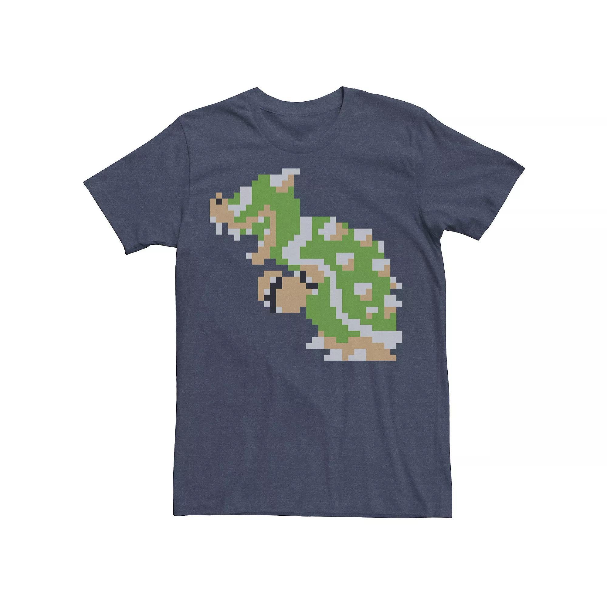 Men's Nintendo Super Mario Bowser Sprite Side Poster Tee, Size: XL, Navy Grey Product Image