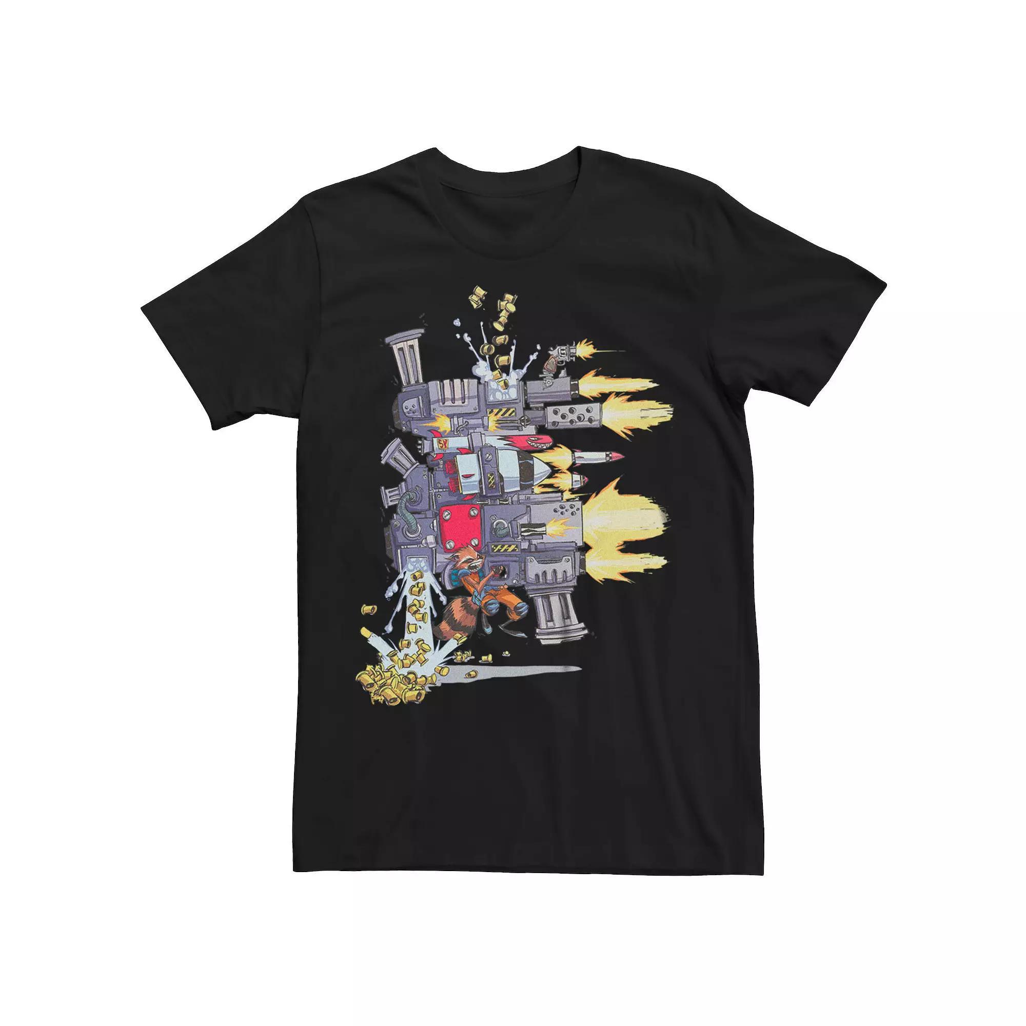 Men's Marvel Guardians Of The Galaxy Rocket Guns Graphic Tee, Size: XL, Black Product Image