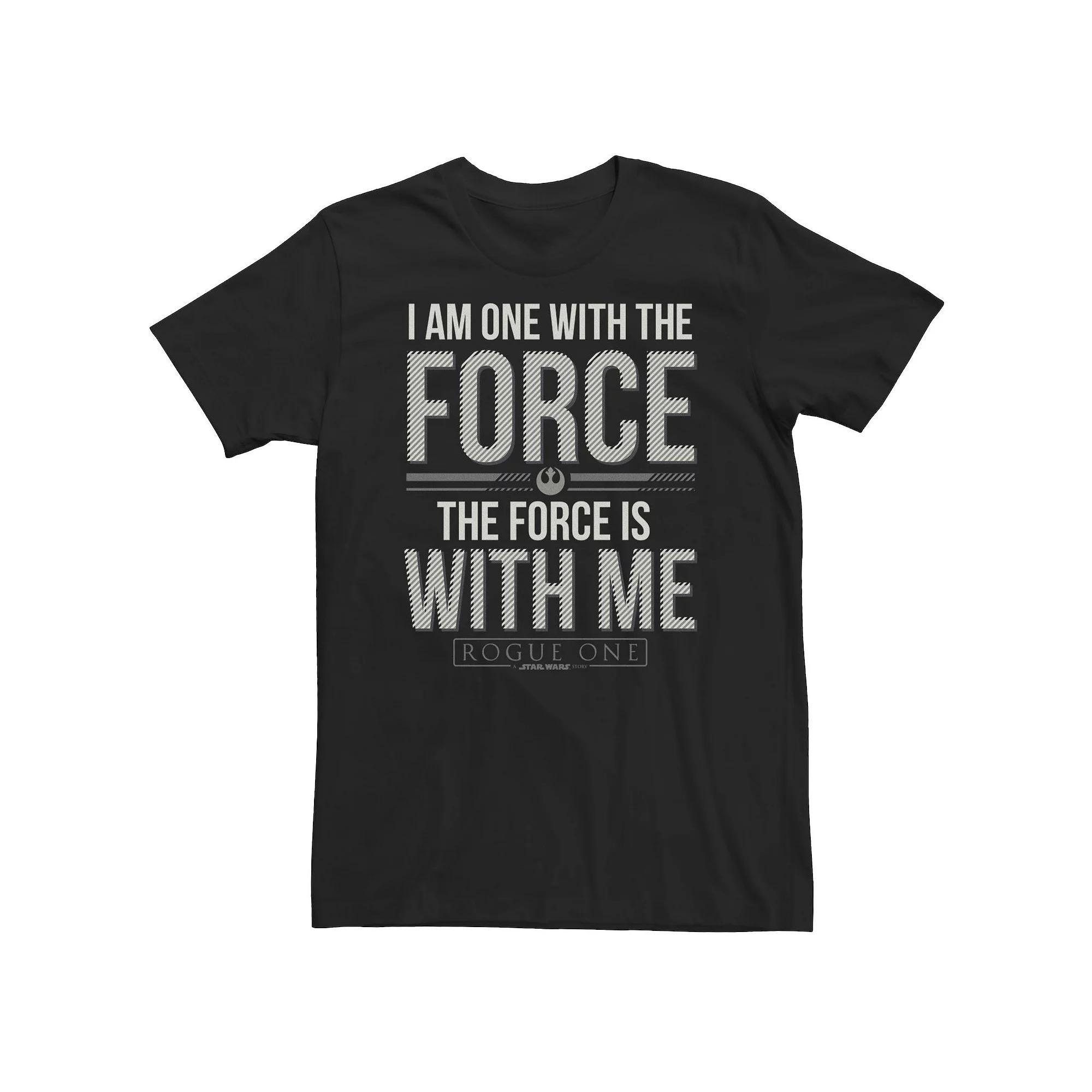 Big & Tall Star Wars Rogue One I Am One With The Force Quote Tee, Men's, Size: XXL Tall, Black Product Image