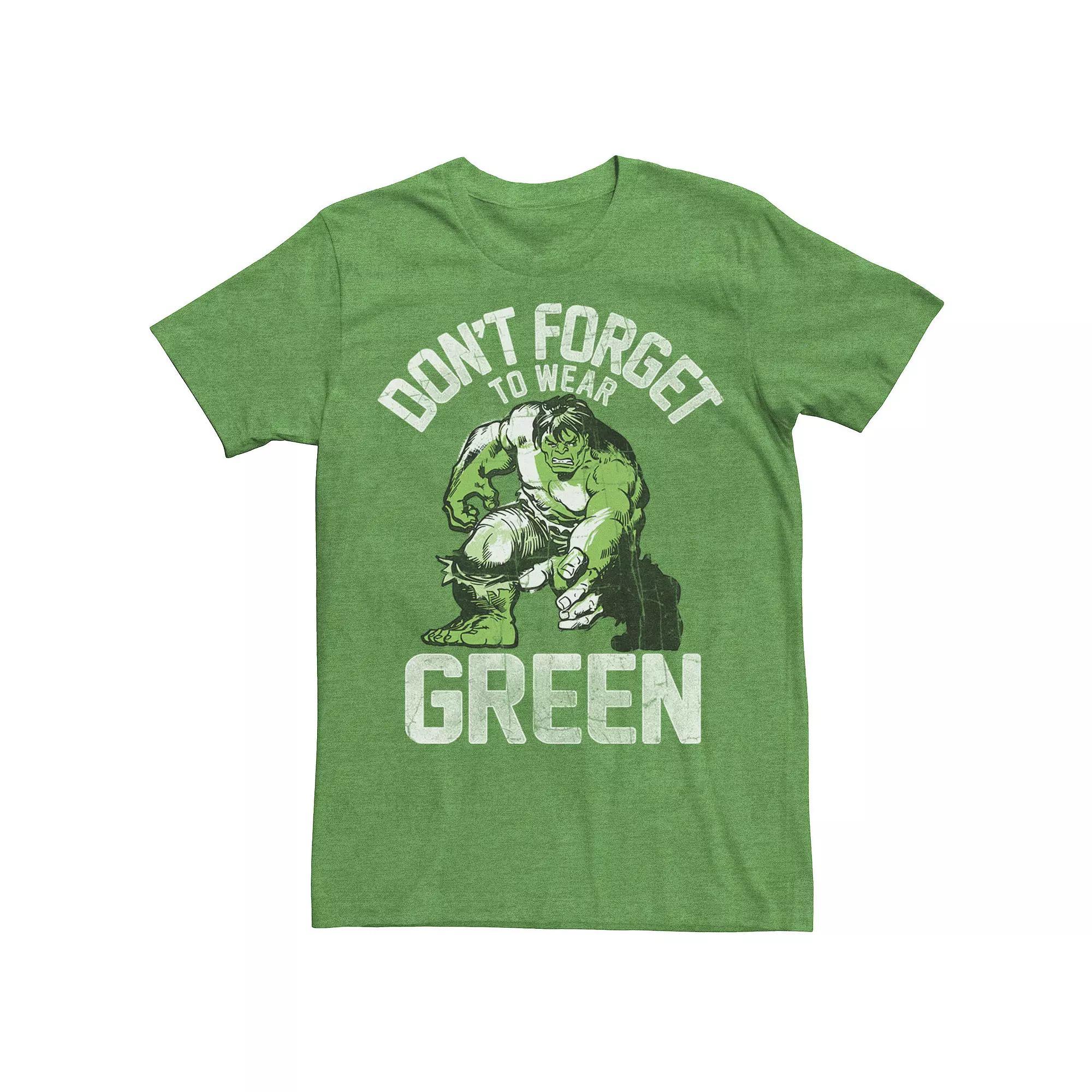 Mens Marvel Hulk Dont Forget Green St. Patricks Day Tee Kelly Grey Product Image