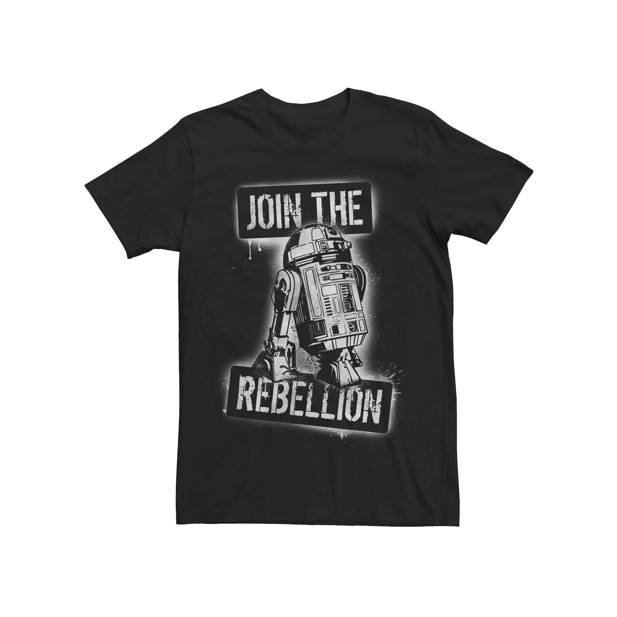 Mens Star Wars R2-D2 Join The Rebellion Stencil Tee, Men's, Size: Large, Black Product Image