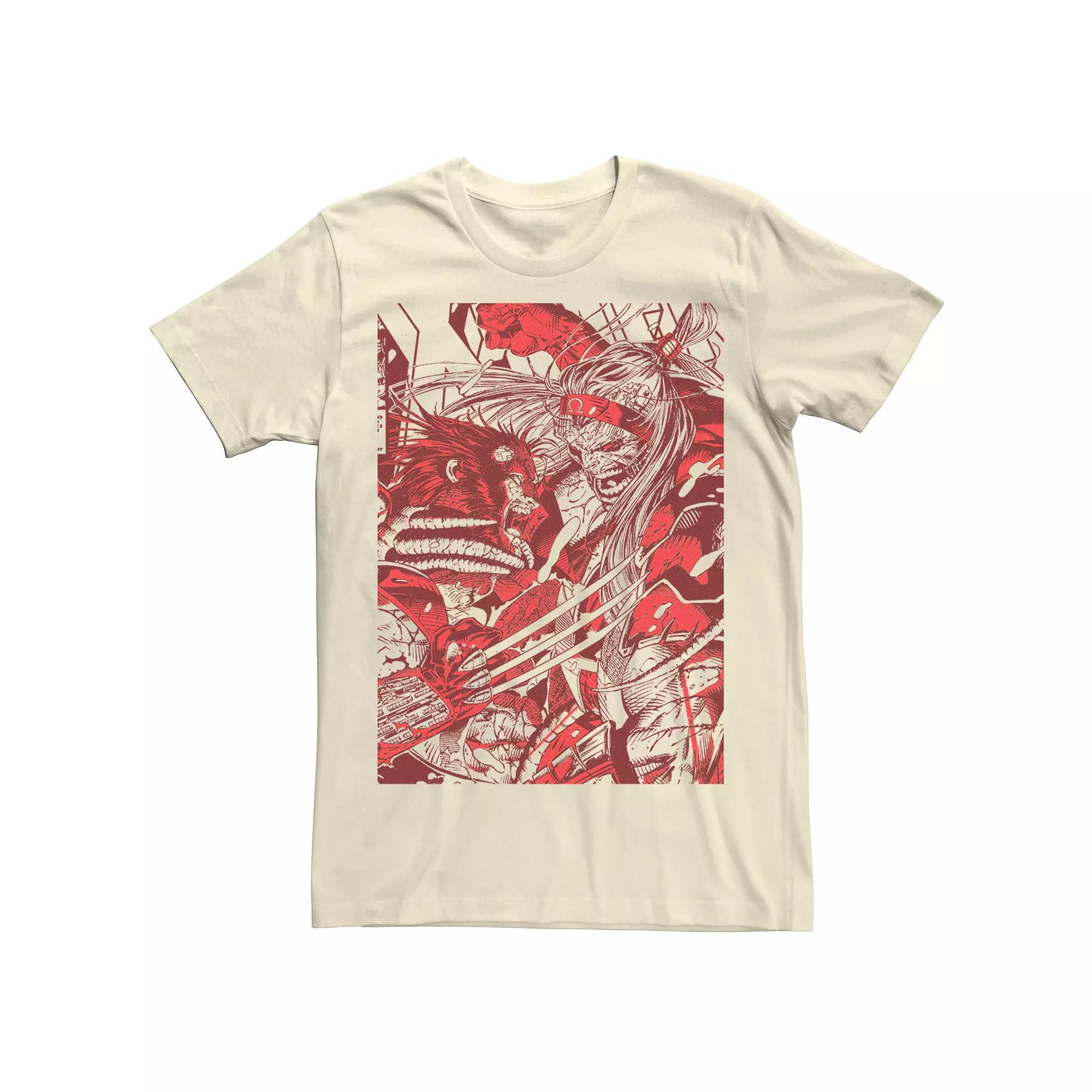 Men's Marvel Omega Red Vs. Wolverine Tee, Size: XL, Natural Product Image