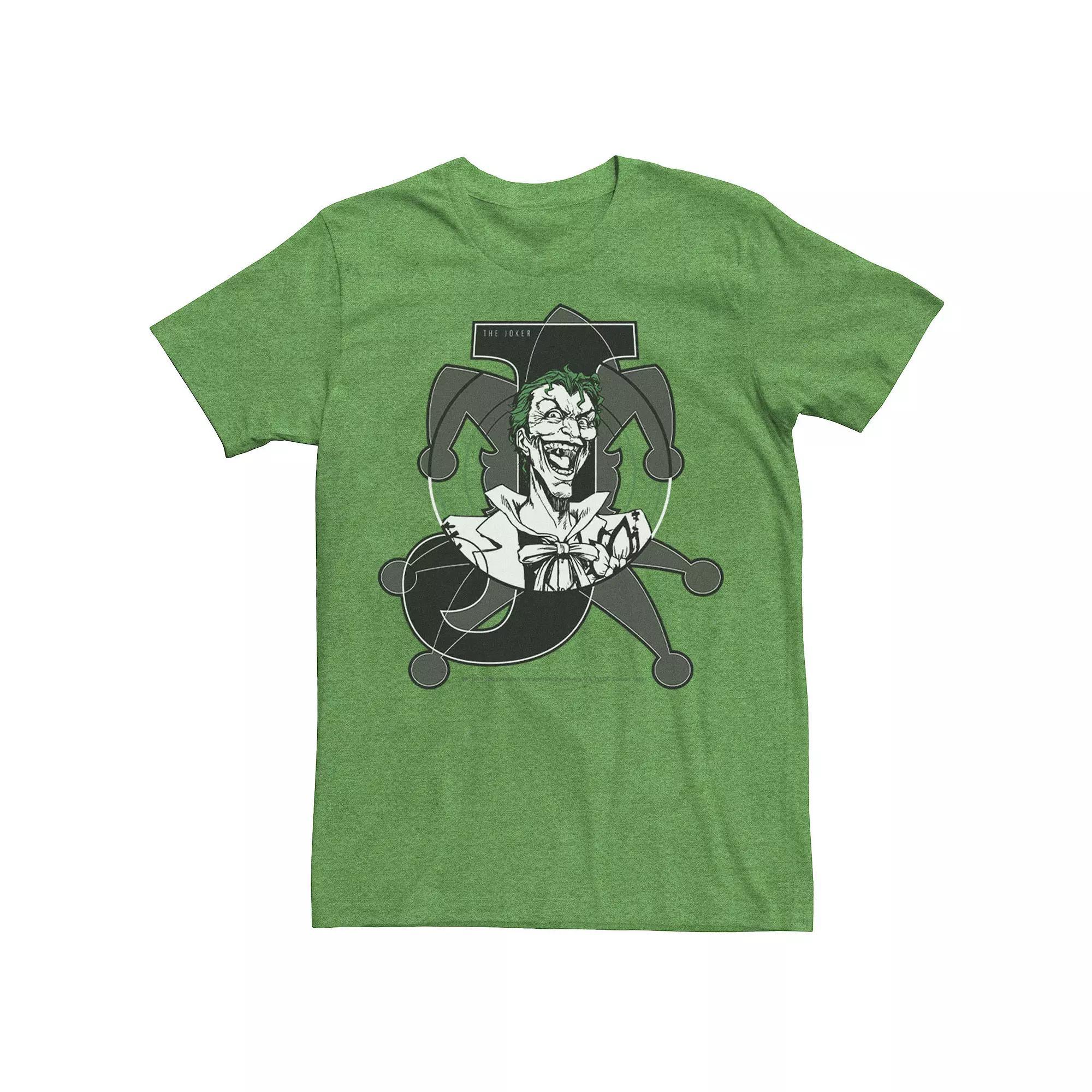 Men's DC Comics Joker Card Laughing Poster Tee, Size: XL, Athletic Grey Product Image