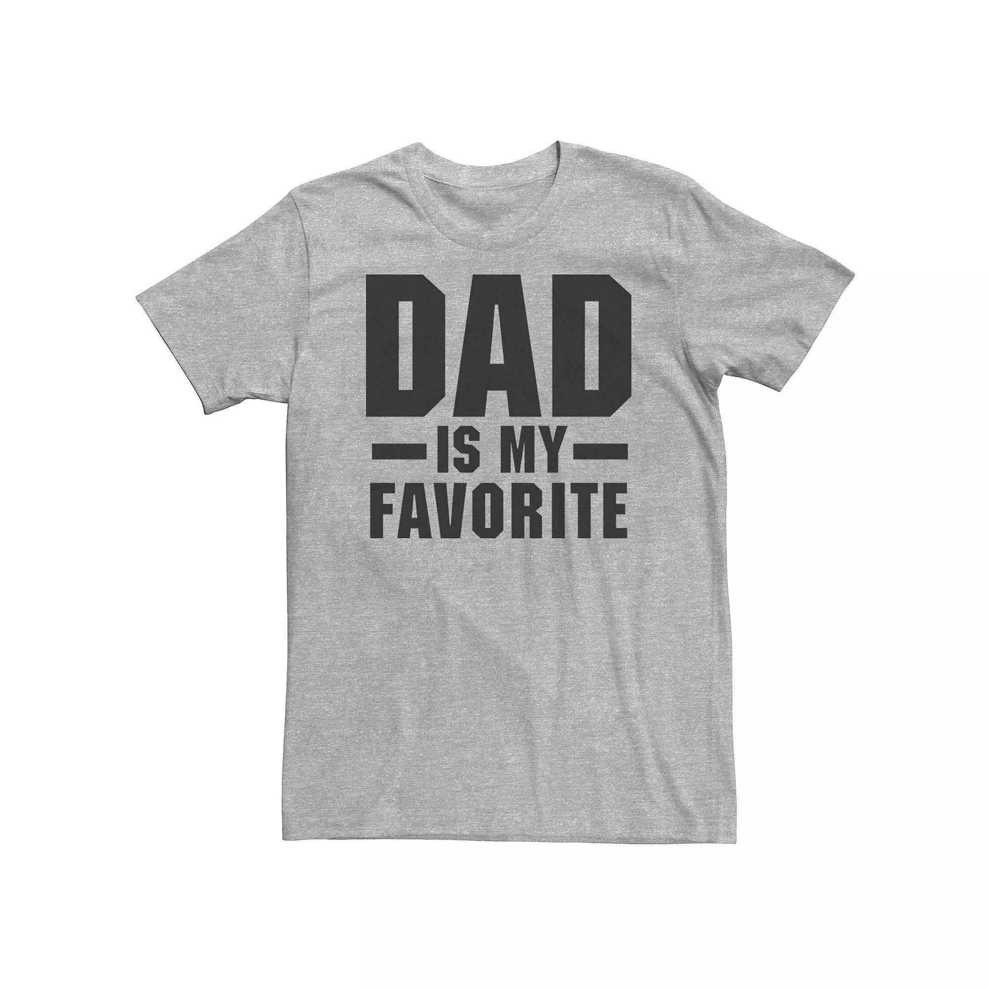 Big & Tall Father's Day "Dad Is My Favorite" Tee, Men's, Size: 3XL Tall, Athletic Grey Product Image