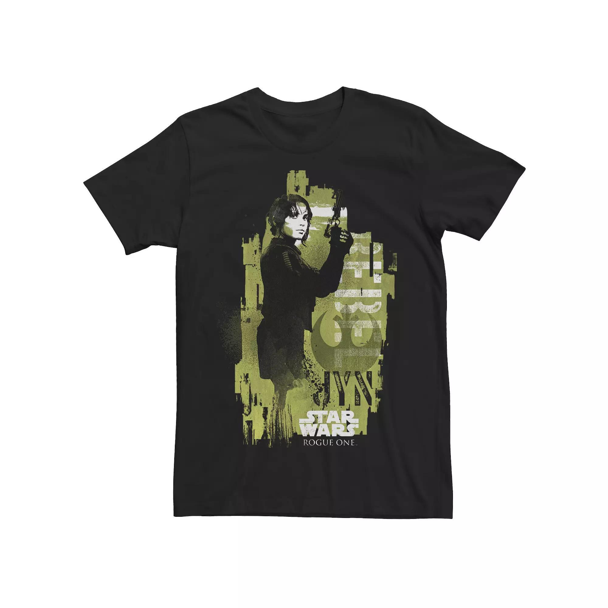 Men's Star Wars Rogue One Jyn Erso Grunge Profile Tee, Size: 3XL, Black Product Image