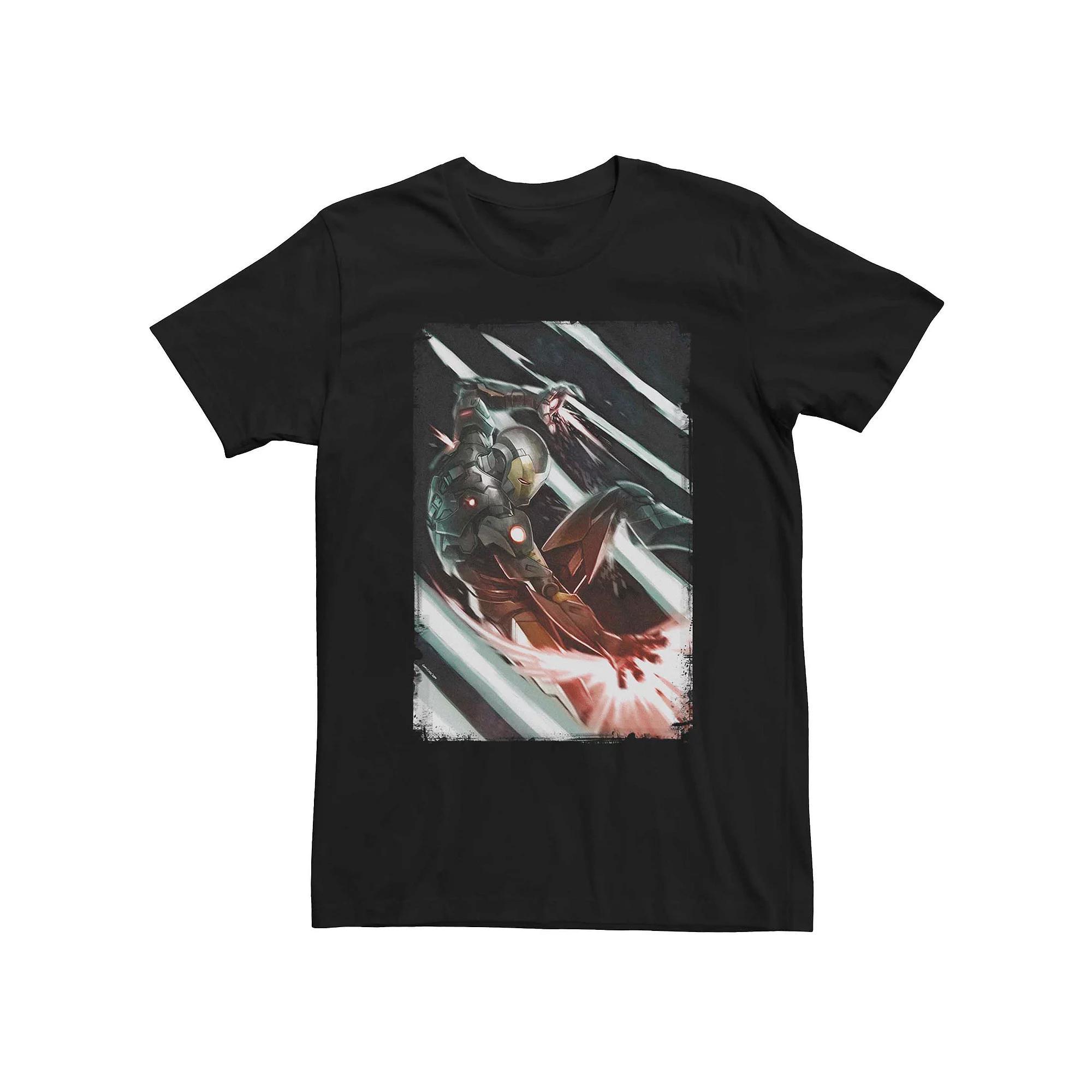Men's Marvel Iron Man Powerful Blast Tee, Size: Large, Black Product Image