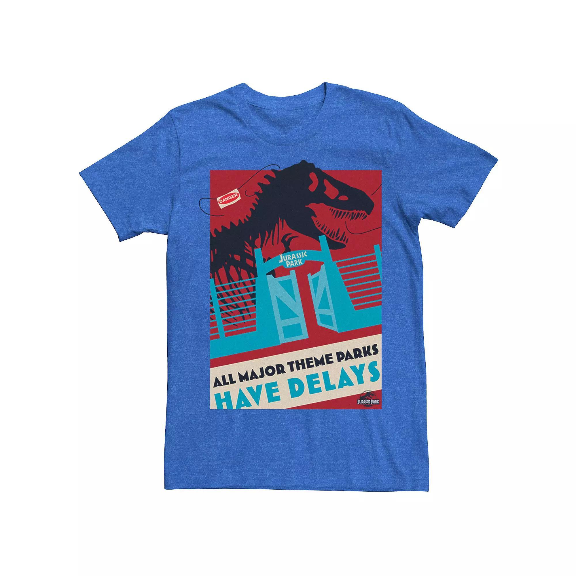Men's Jurassic Park Delays Simple Gate Tee, Size: Large, Royal Grey Product Image