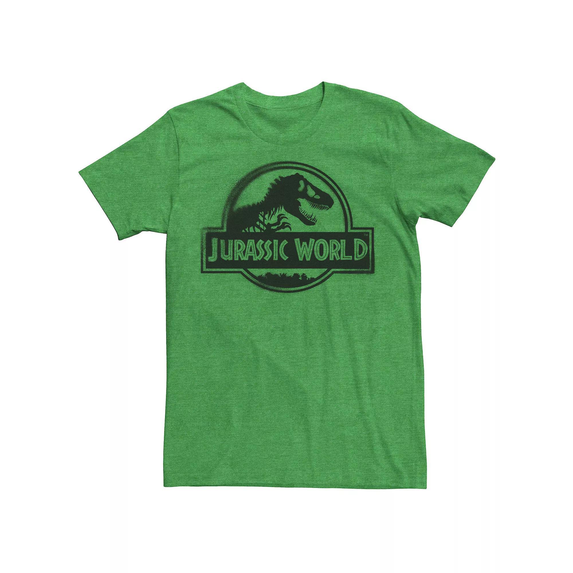 Men's Jurassic World Two Black Spray Paint Logo Tee, Size: Medium, Kelly Product Image