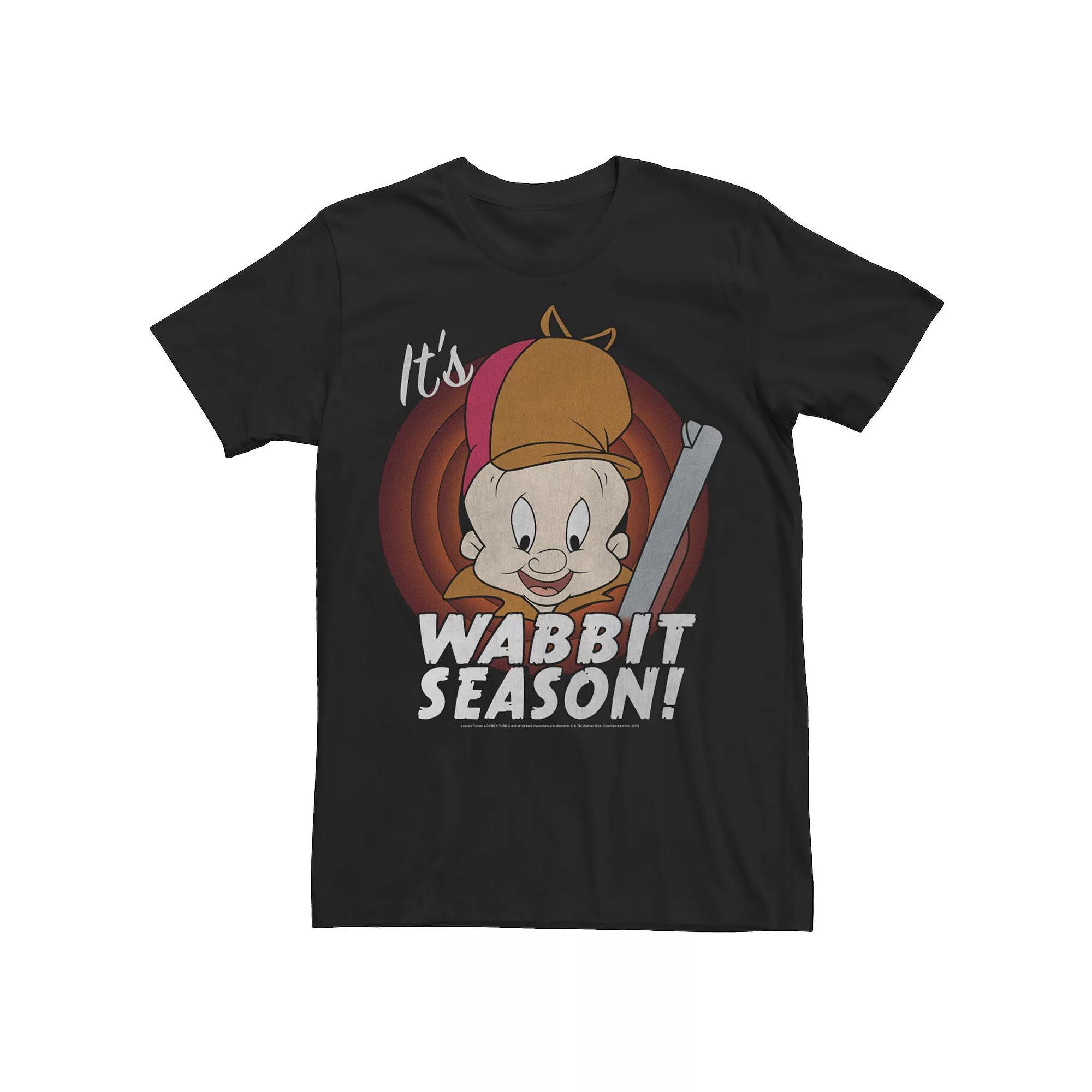 Men's Looney Tunes Elmer Fudd Classic Wabbit Season Tee, Size: Large, Black Product Image