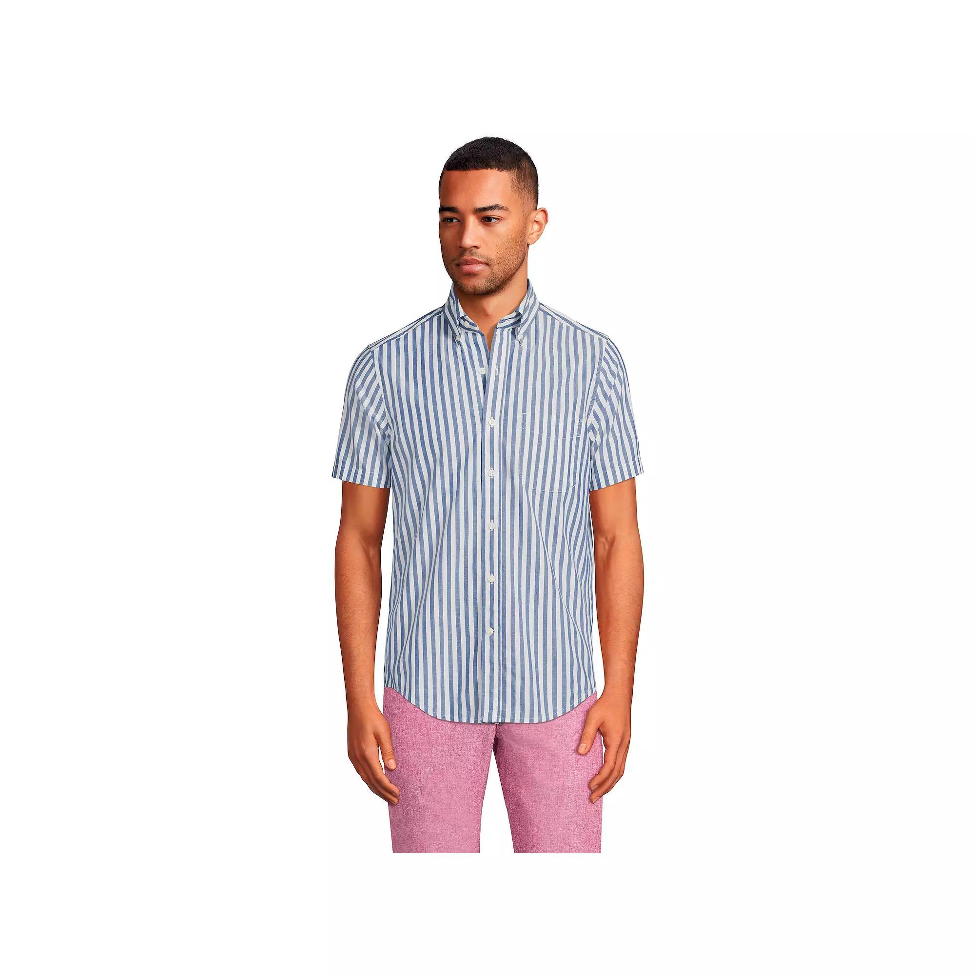 Mens Lands End Traditional-Fit Essential Lightweight Poplin Button-Down Shirt Product Image
