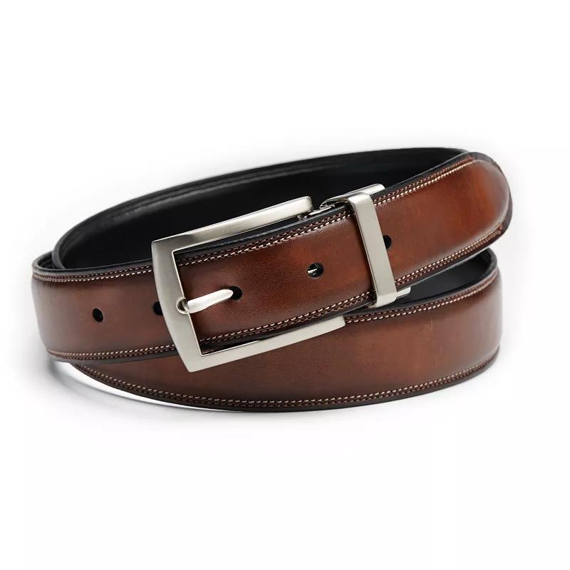 Men's Sonoma Goods For Life® Feather-Edge Stitched Reversible Belt, Size: Small, Brown Black Product Image