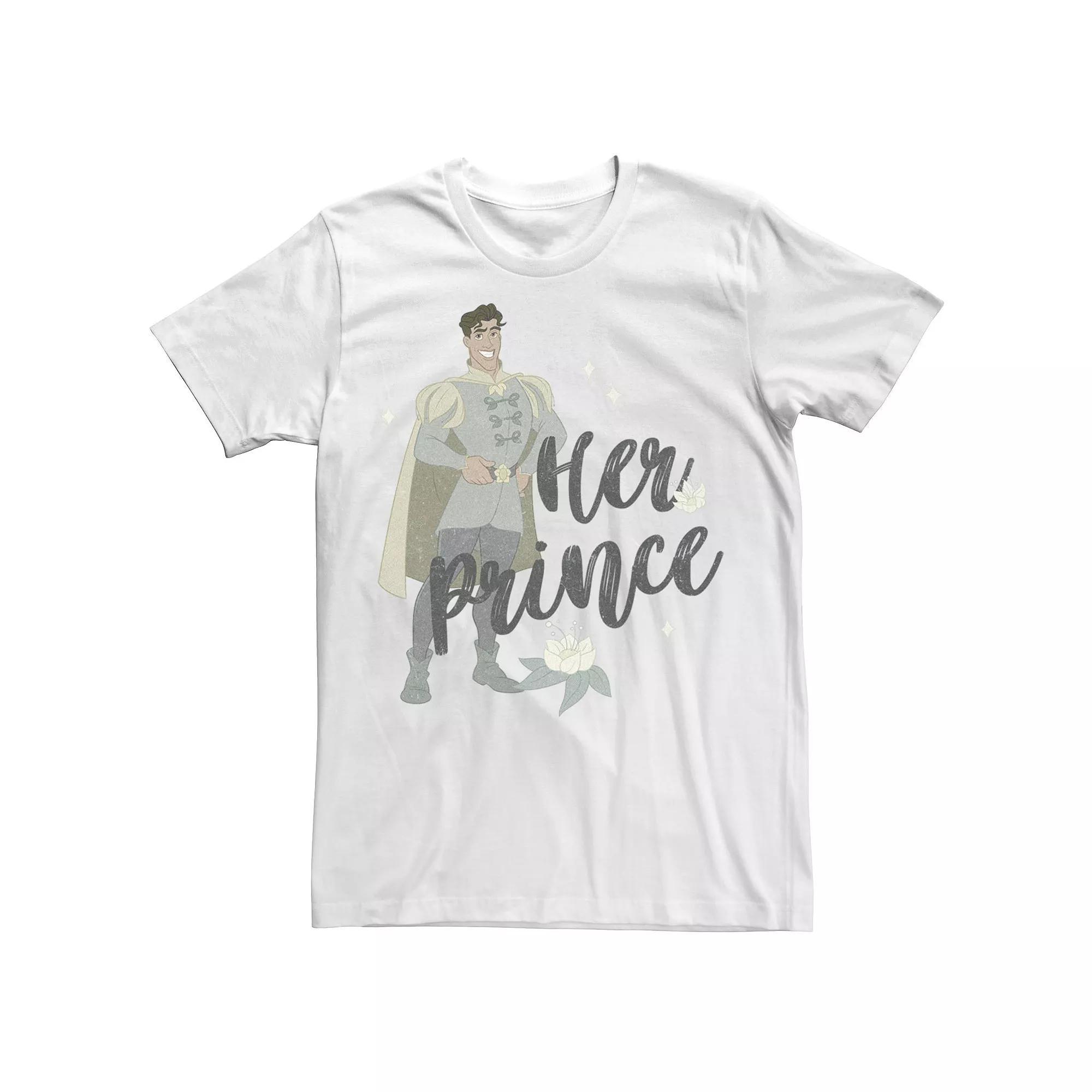 Men's Disney Princess & The Frog Prince Naveen Her Prince Tee, Size: Large, White Product Image