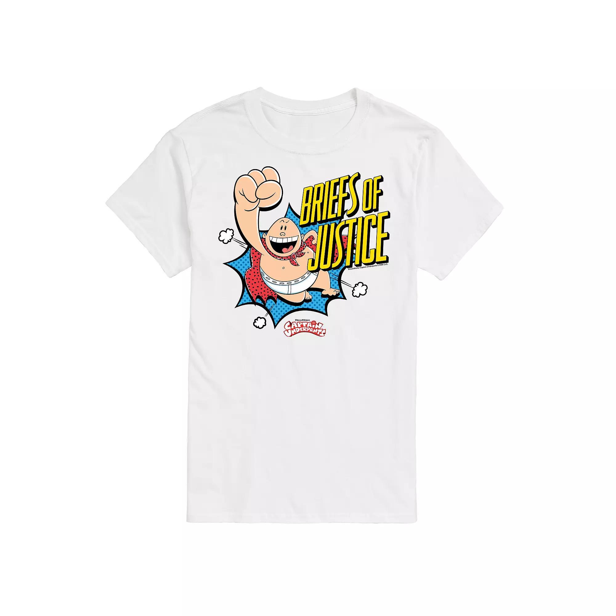 Mens Captain Underpants Briefs Of Justice Graphic Tee Product Image