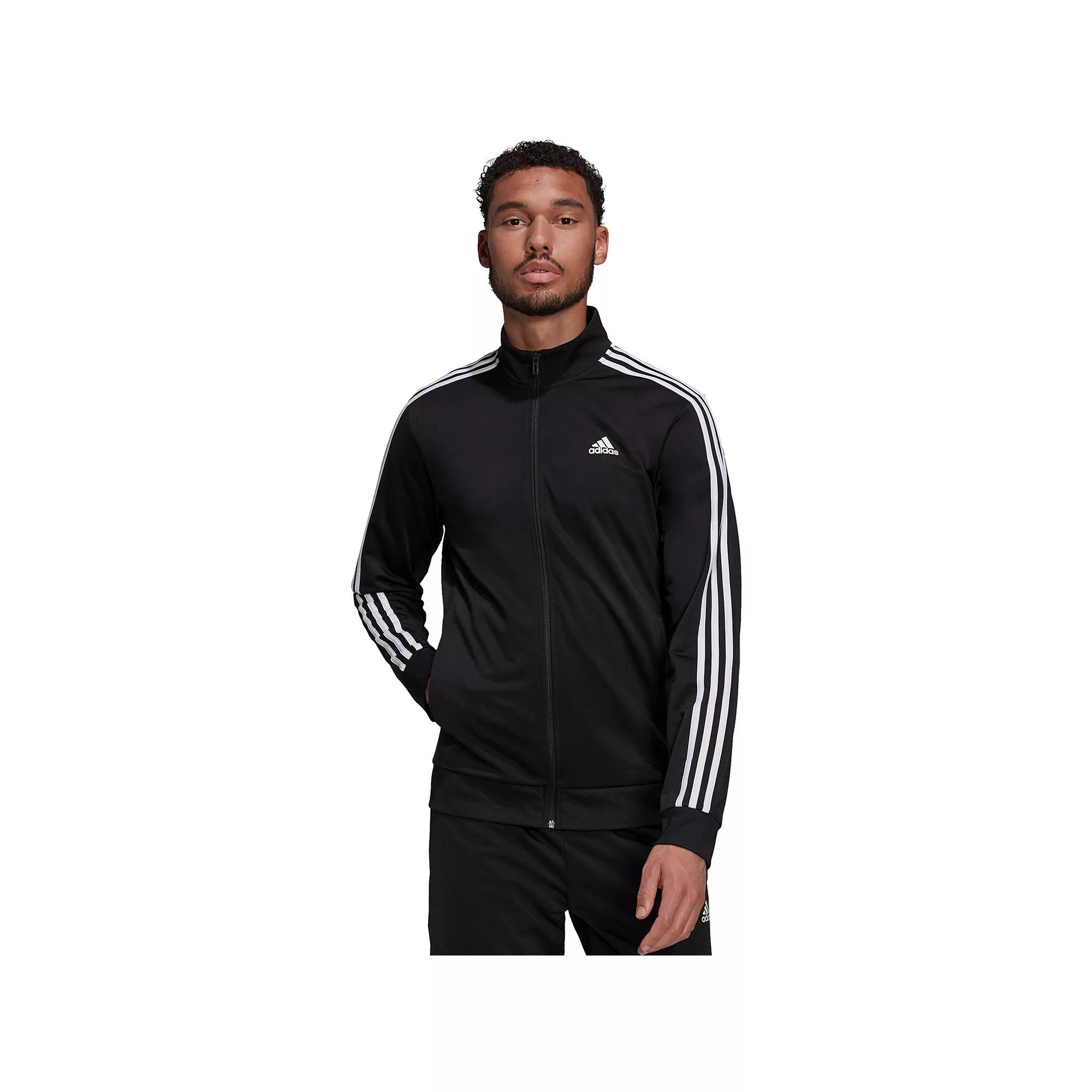 Men's adidas Tricot Track Jacket, Size: XXL, Black White Product Image