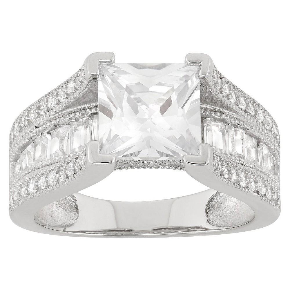 Cubic Zirconia Sterling Silver Ring, Women's, Size: 7, White Product Image