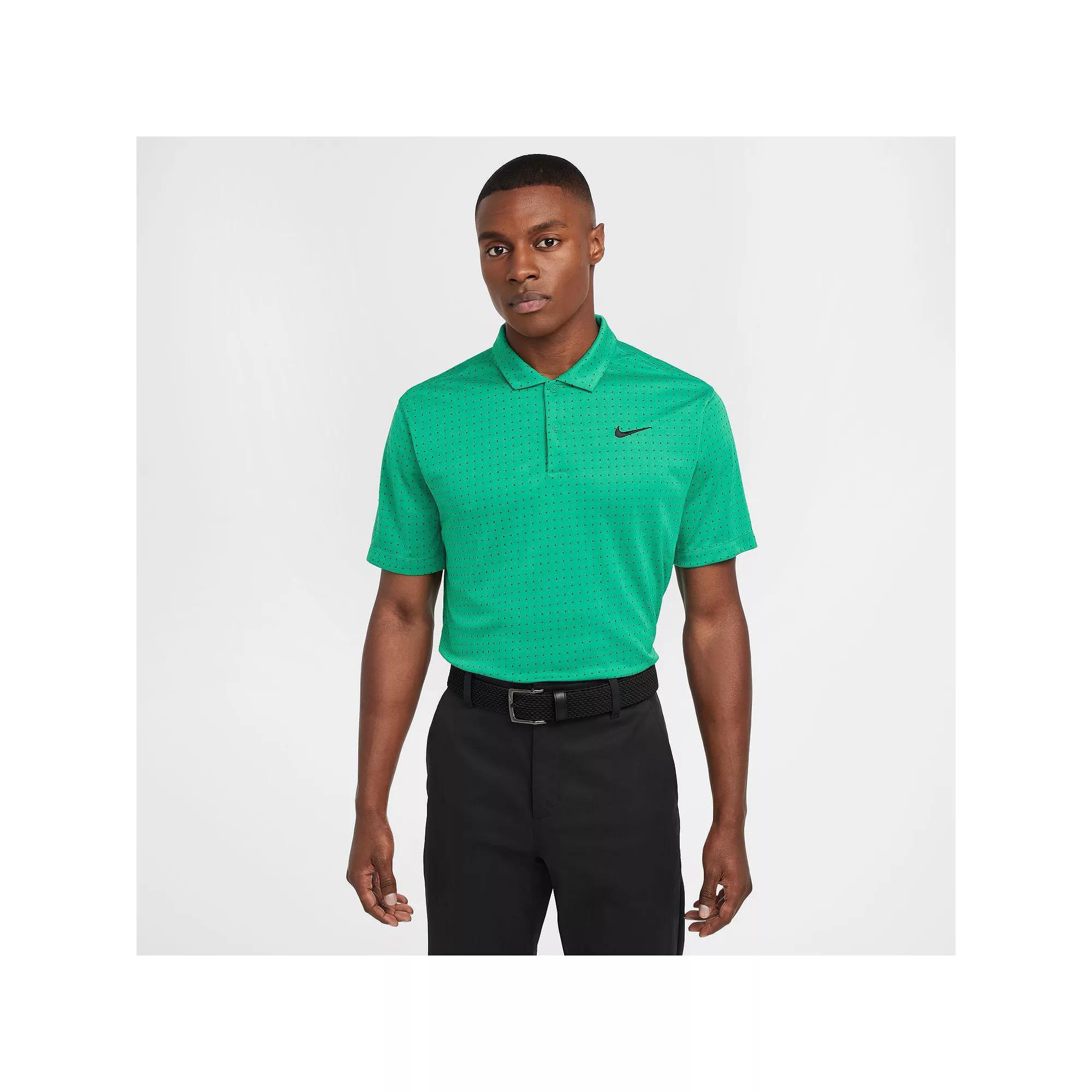 Men's Nike Printed Dri-Fit Golf Polo, Size: Small, Stadium Green Product Image